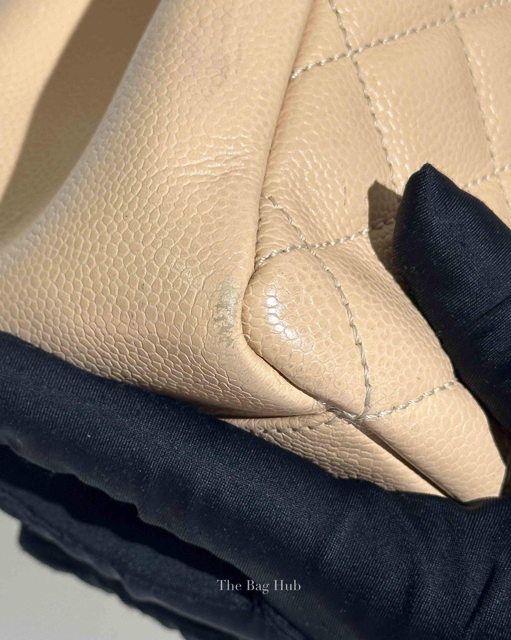 Chanel Beige Caviar Quilted Grand Shopping Tote Bag GHW