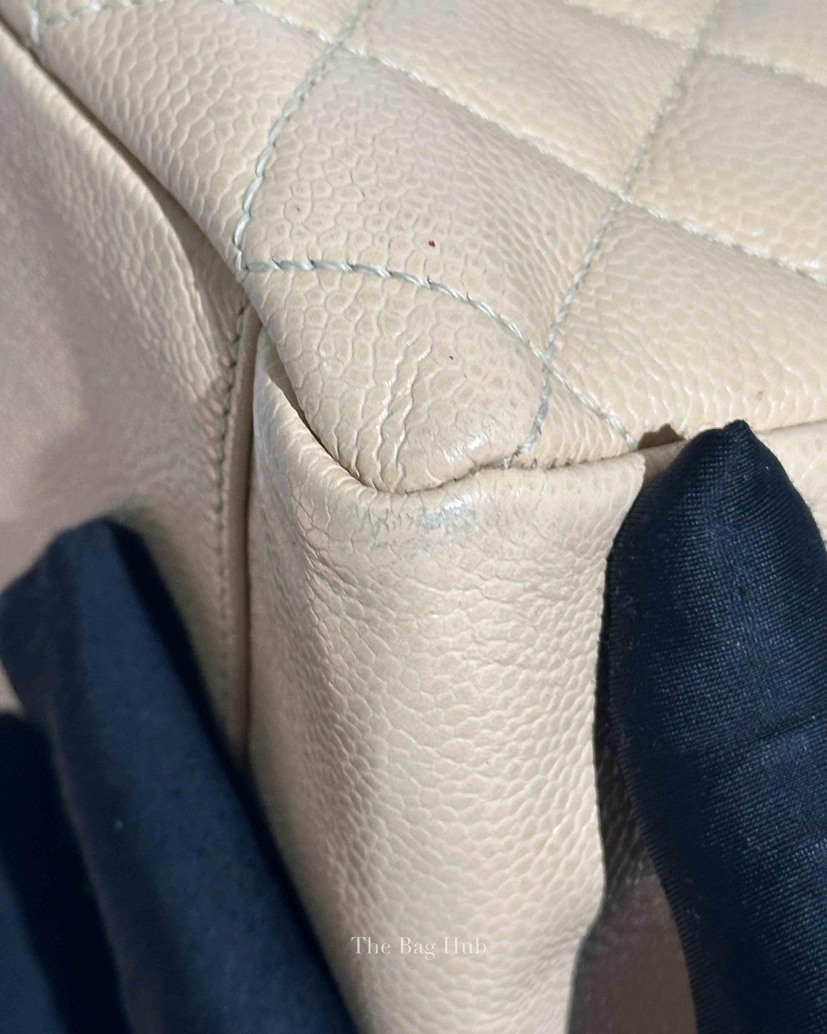 Chanel Beige Caviar Quilted Grand Shopping Tote Bag GHW