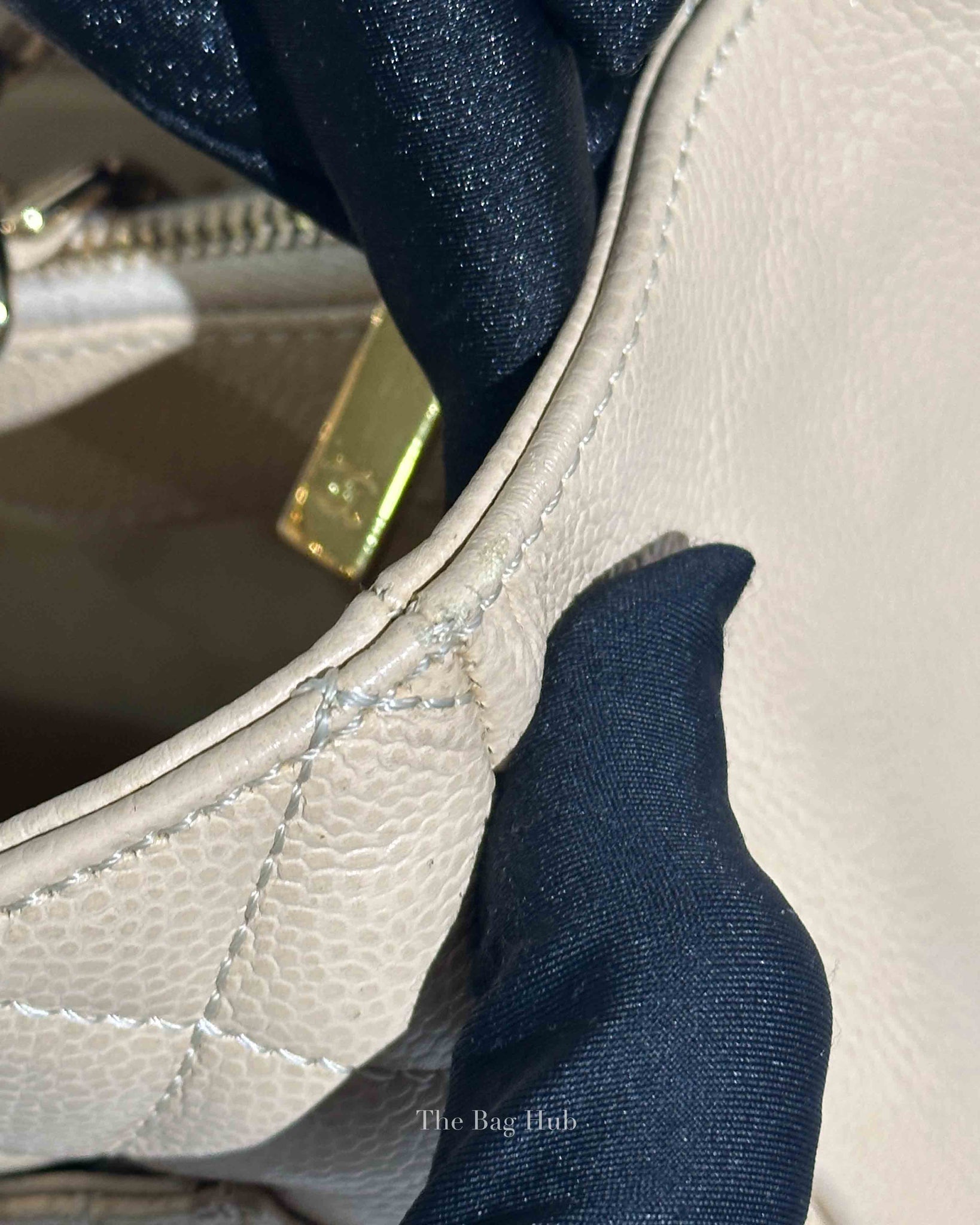 Chanel Beige Caviar Quilted Grand Shopping Tote Bag GHW