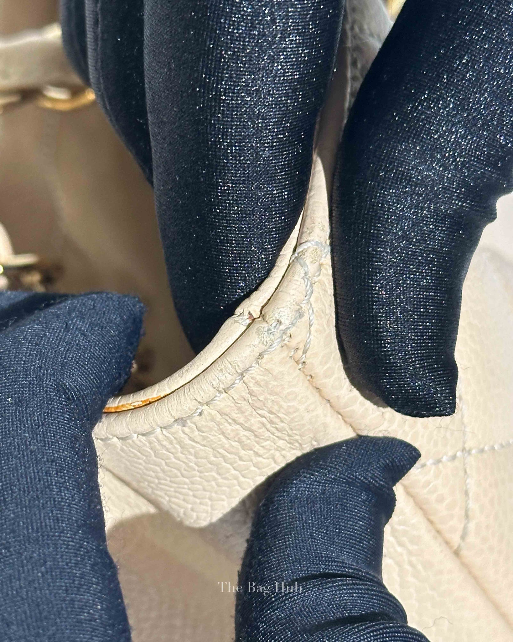 Chanel Beige Caviar Quilted Grand Shopping Tote Bag GHW