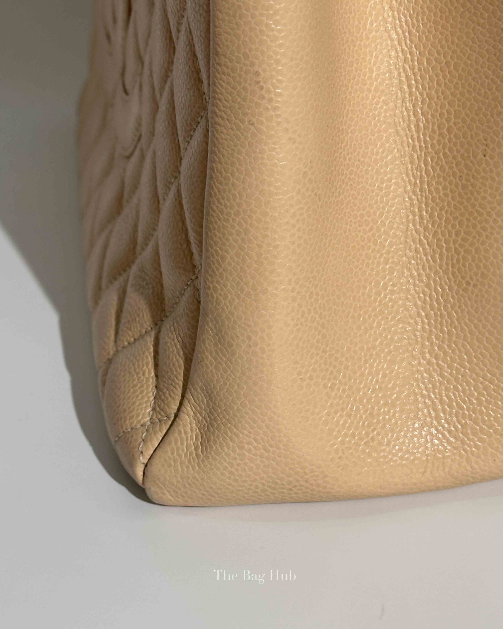Chanel Beige Caviar Quilted Grand Shopping Tote Bag GHW