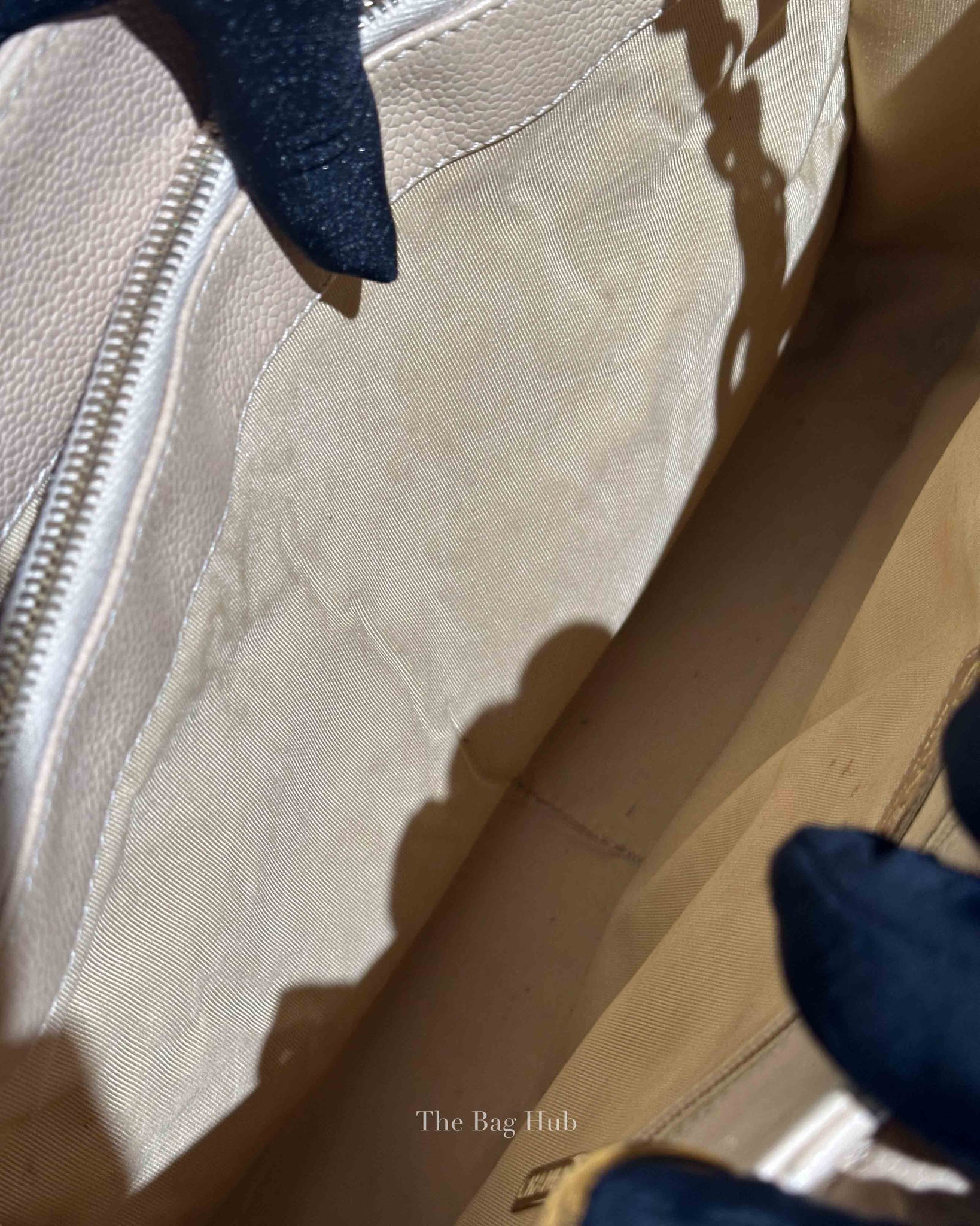 Chanel Beige Caviar Quilted Grand Shopping Tote Bag GHW