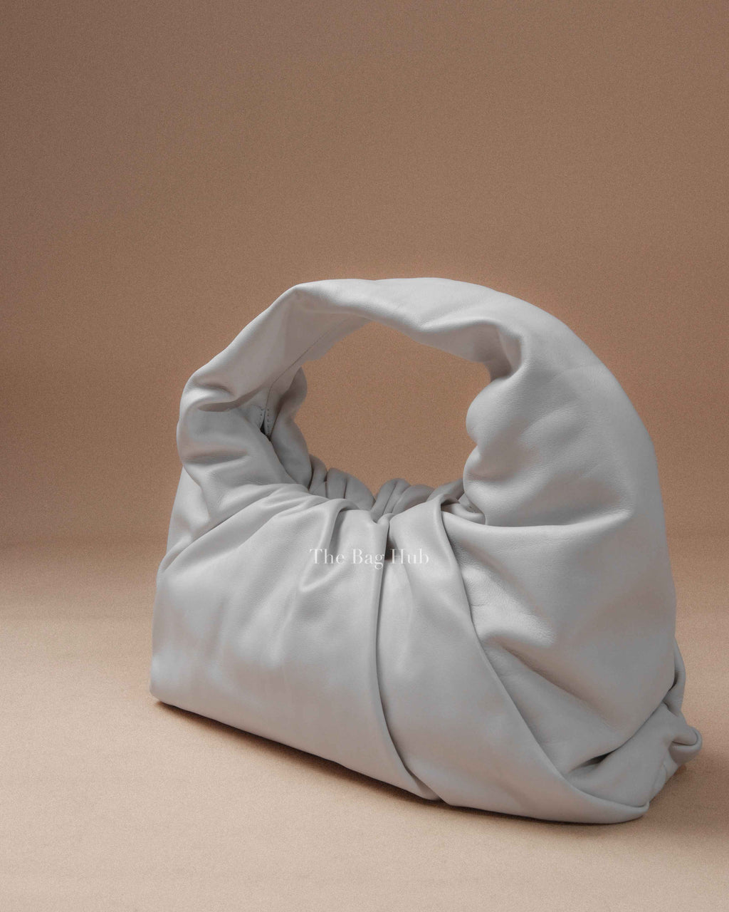 Bottega Veneta White Calfskin Leather The Pouch Shoulder Bag