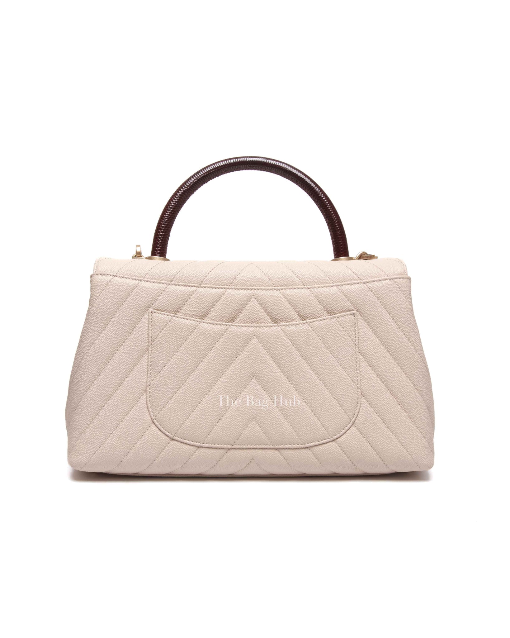 Chanel Cream Caviar Coco Handle Medium Bag GHW