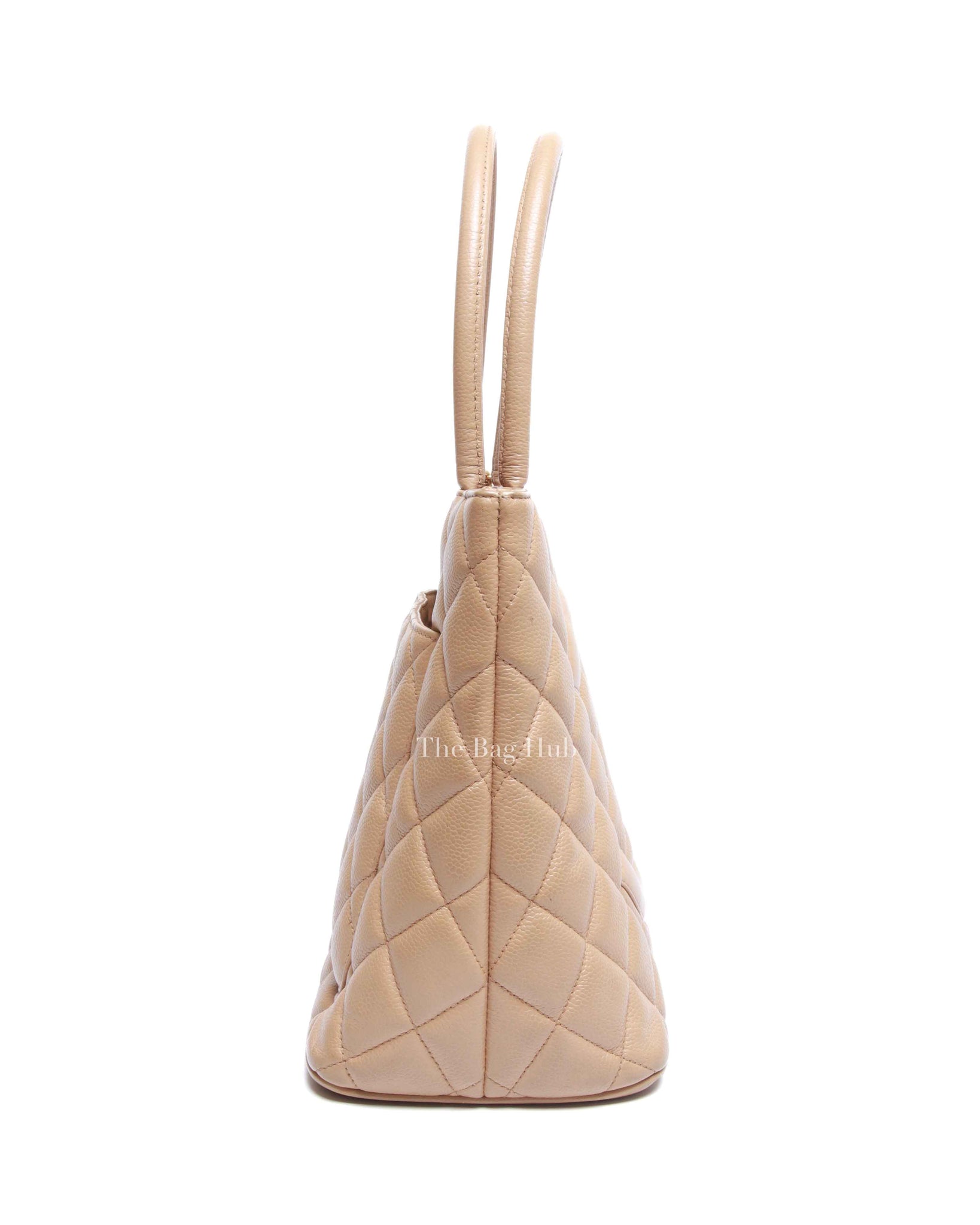 Chanel Beige Caviar Quilted Medallion Tote Bag GHW