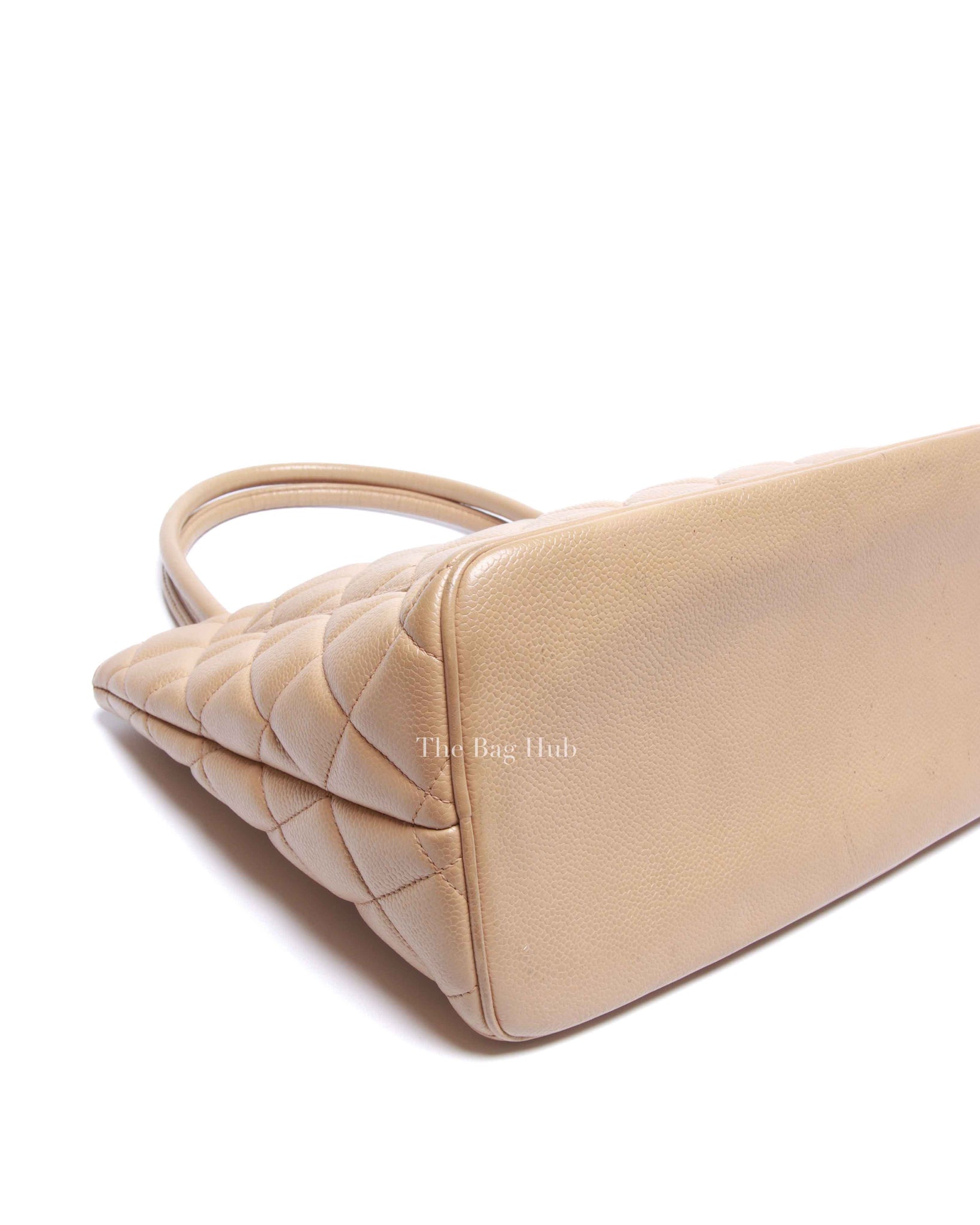 Chanel Beige Caviar Quilted Medallion Tote Bag GHW