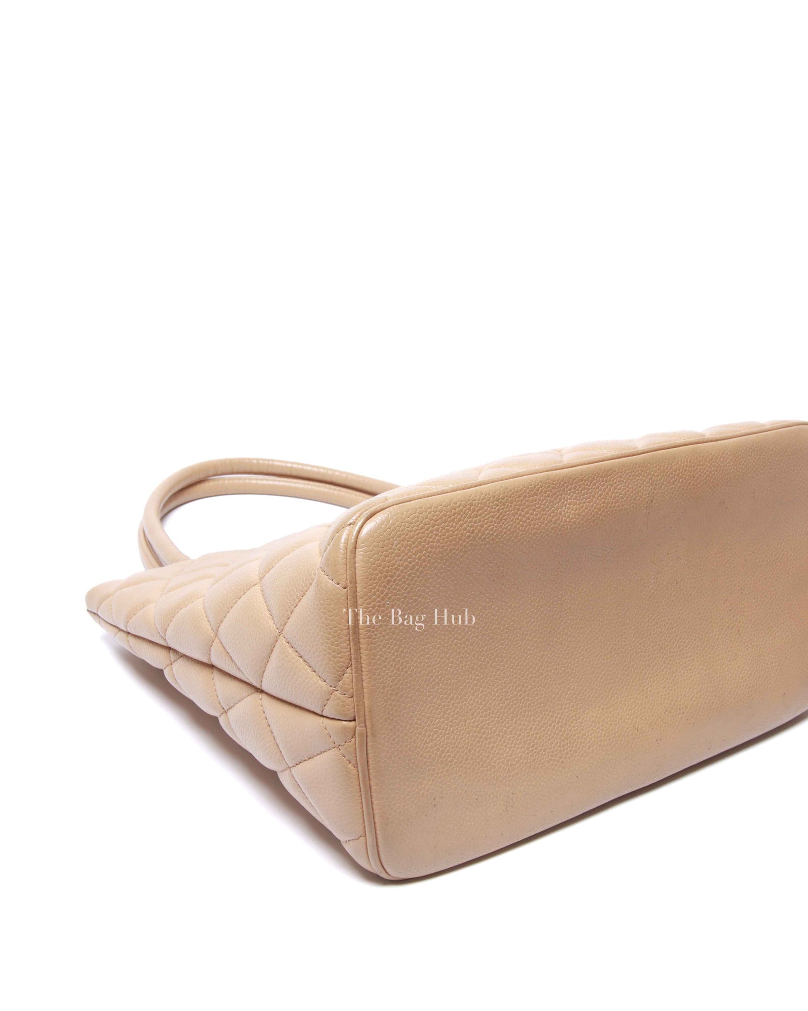 Chanel Beige Caviar Quilted Medallion Tote Bag GHW