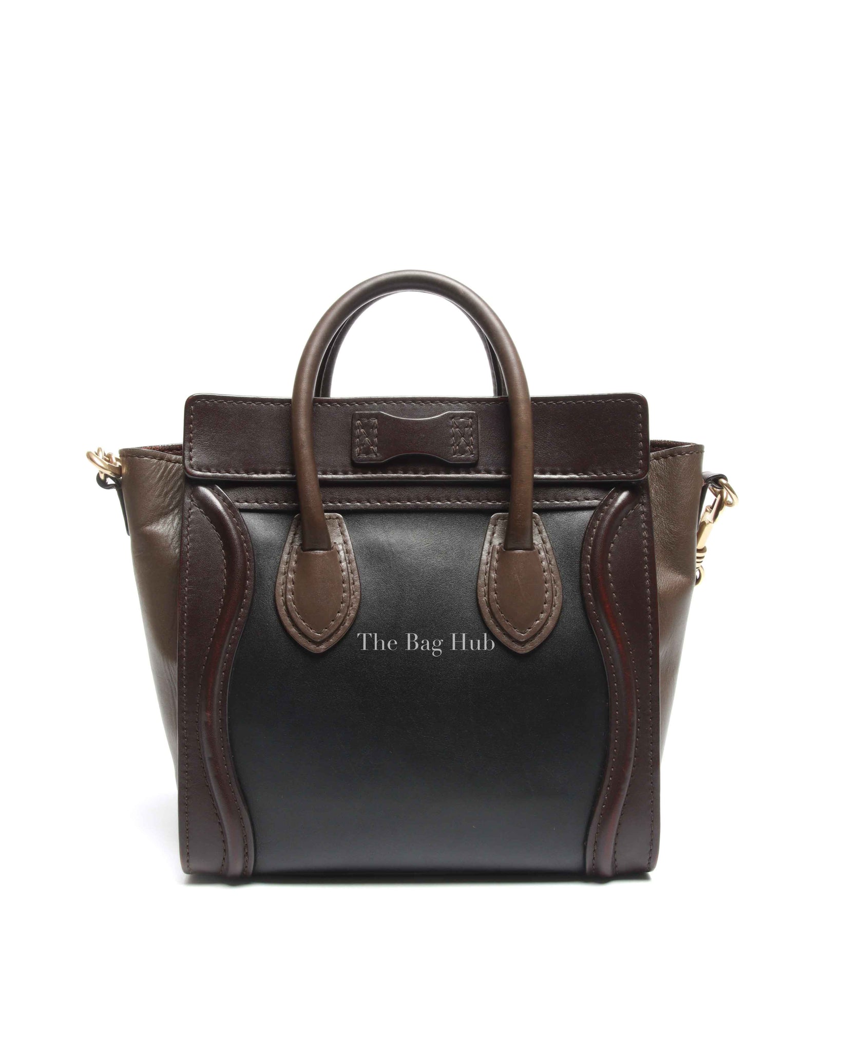 Celine Tricolor Leather Nano Luggage Tote Bag