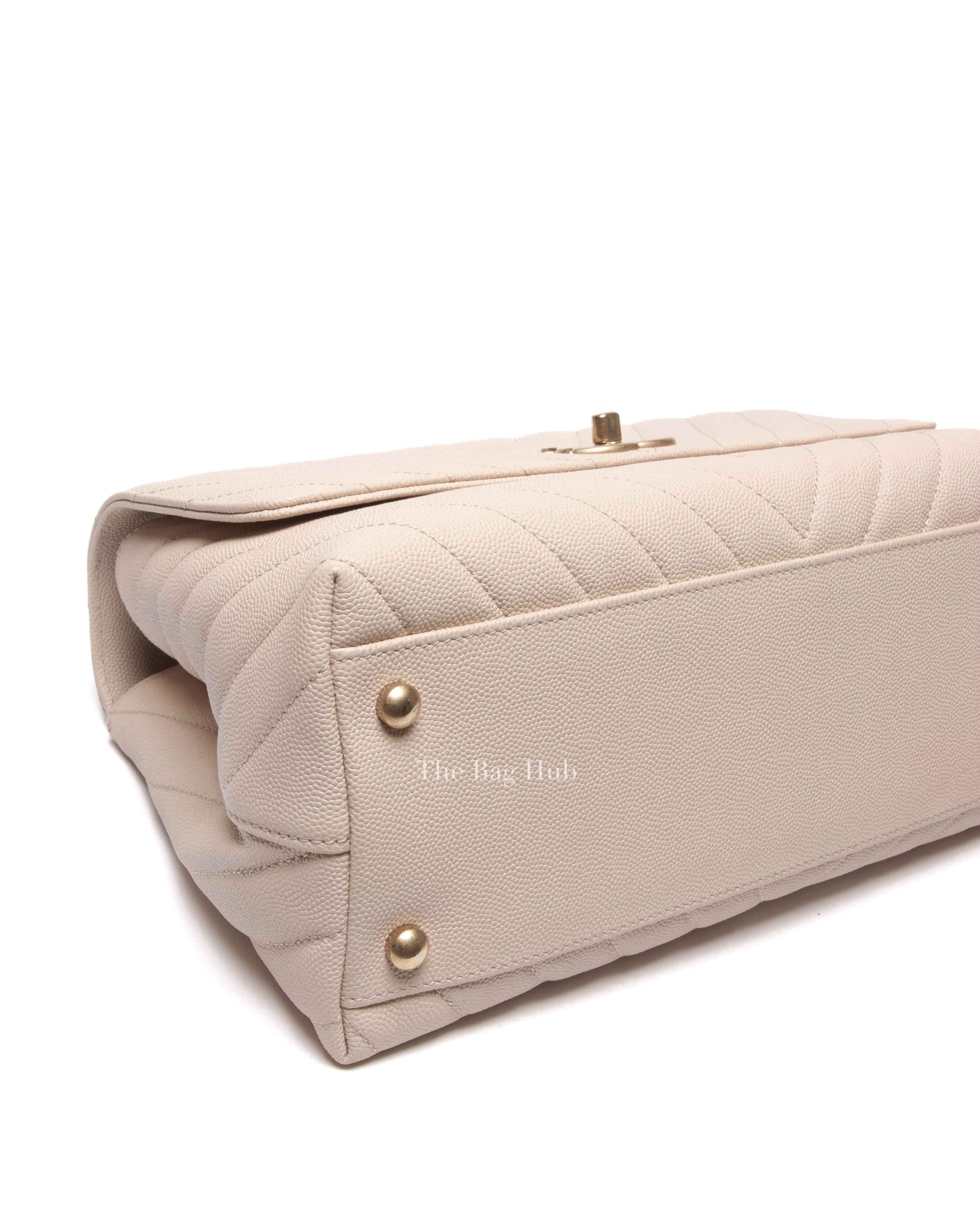 Chanel Cream Caviar Coco Handle Medium Bag GHW