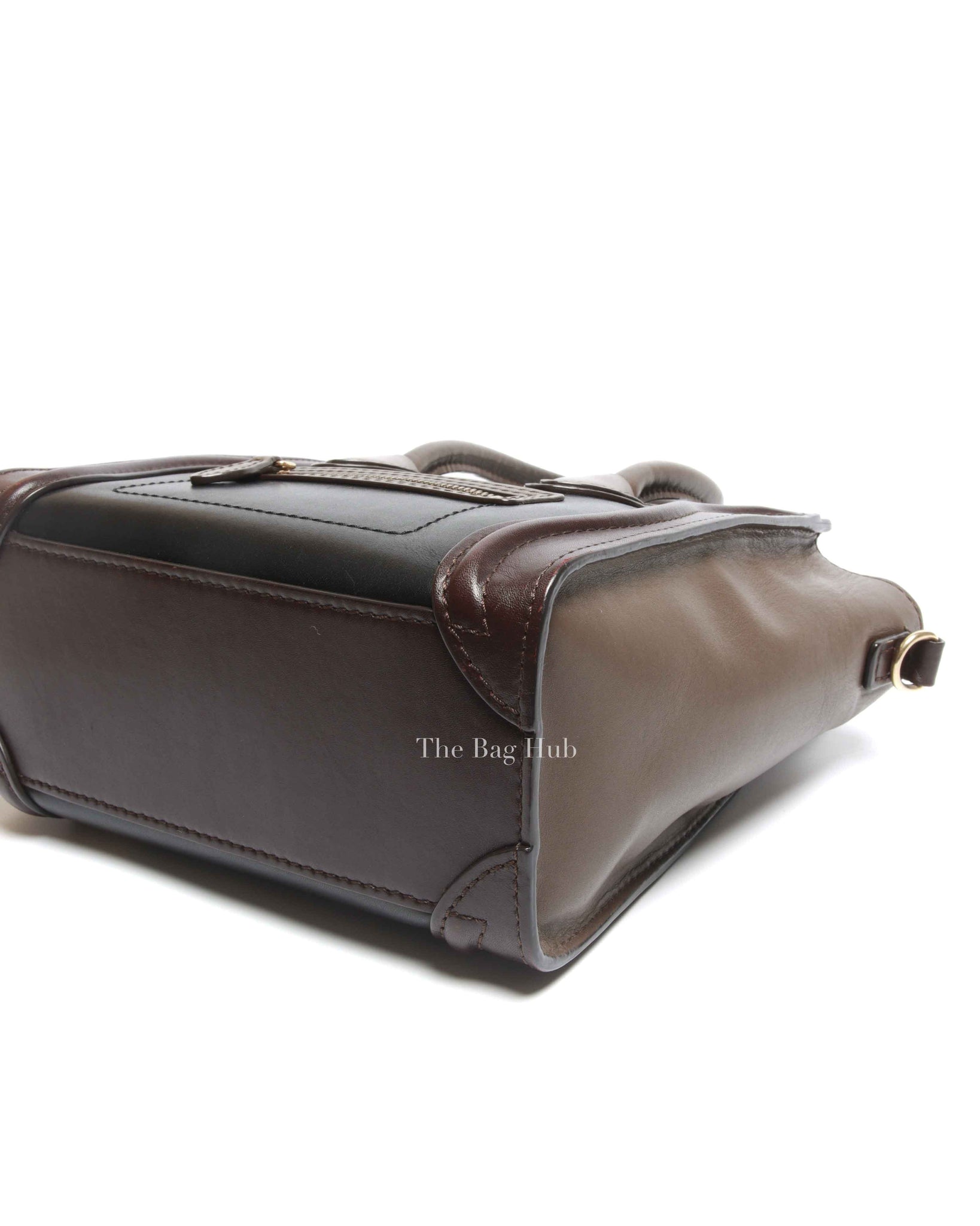 Celine Tricolor Leather Nano Luggage Tote Bag