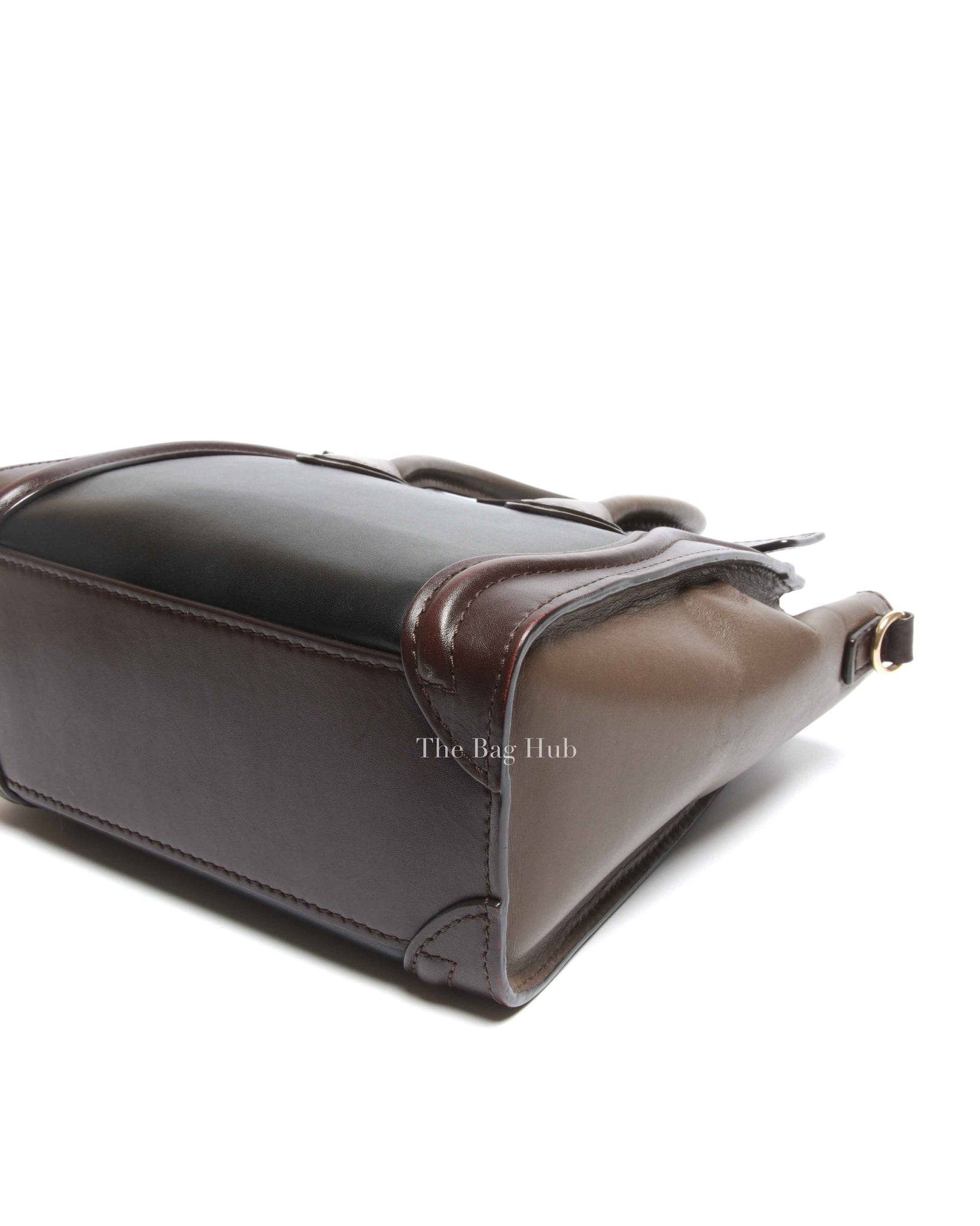 Celine Tricolor Leather Nano Luggage Tote Bag