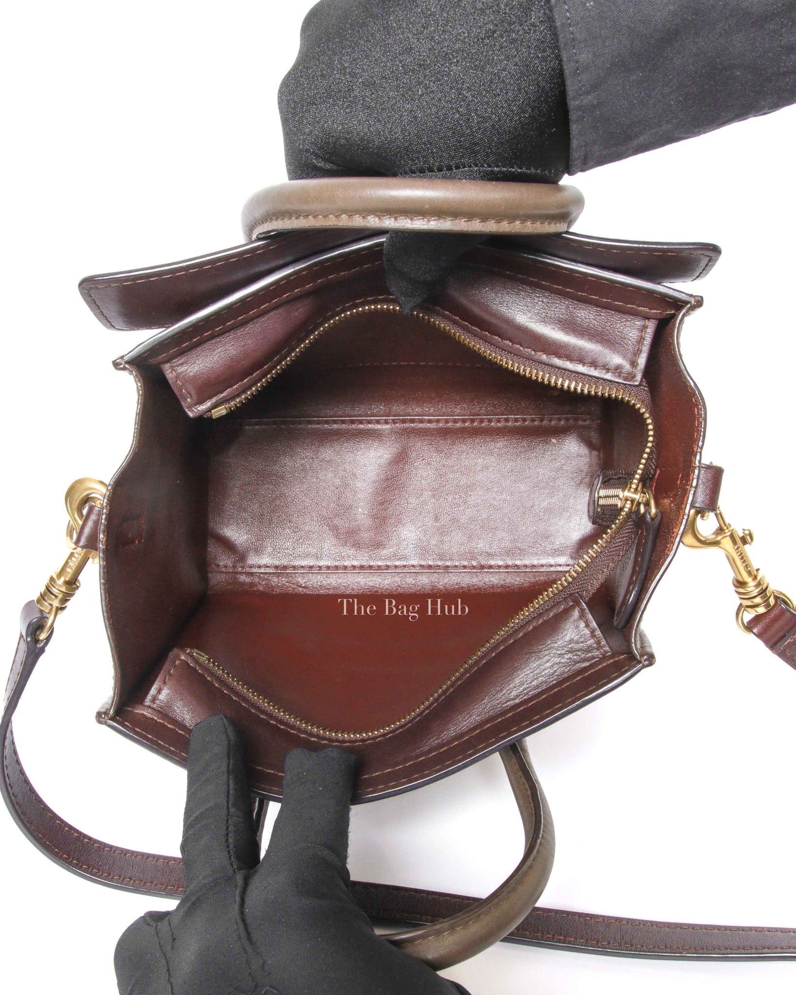 Celine Tricolor Leather Nano Luggage Tote Bag