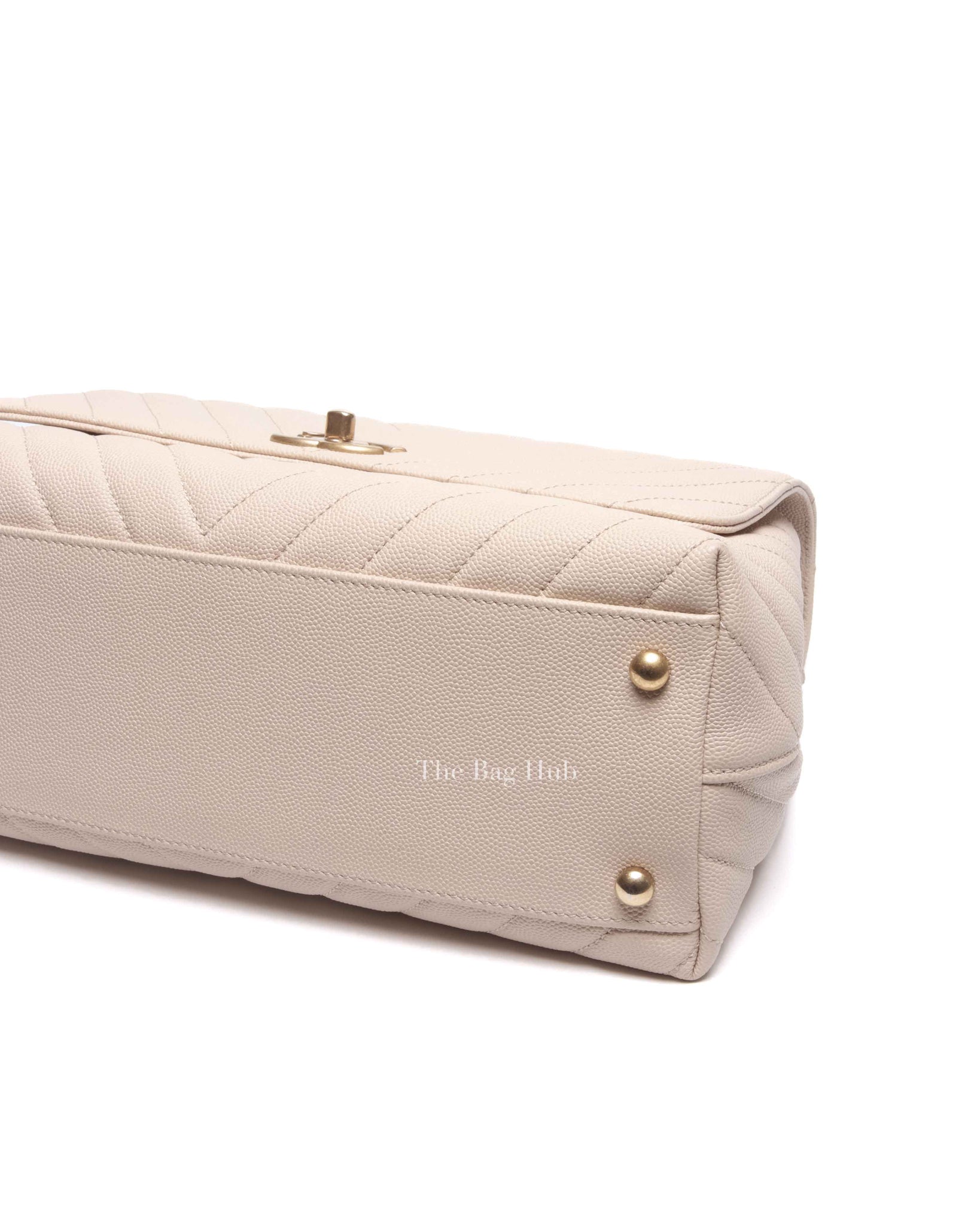 Chanel Cream Caviar Coco Handle Medium Bag GHW