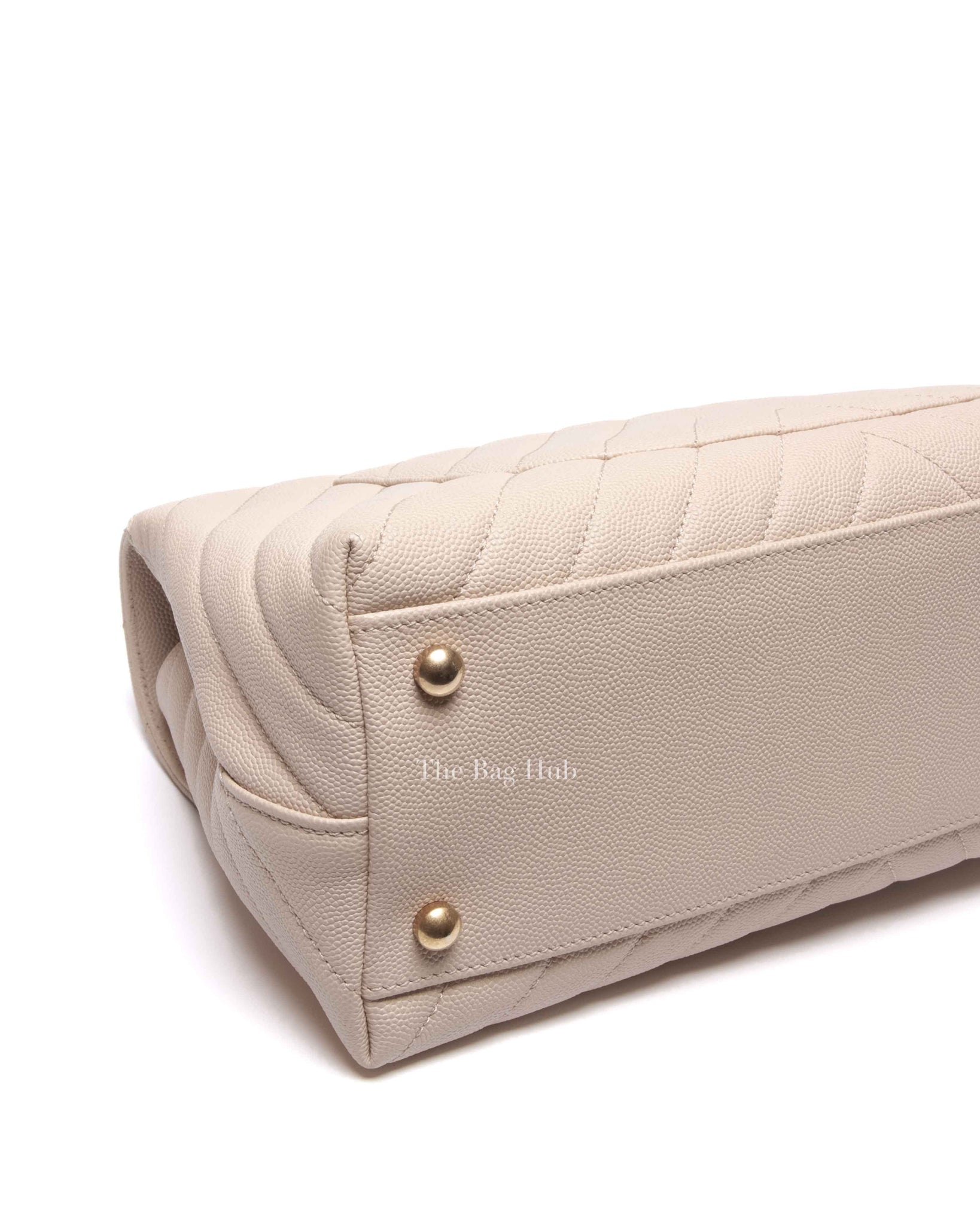 Chanel Cream Caviar Coco Handle Medium Bag GHW