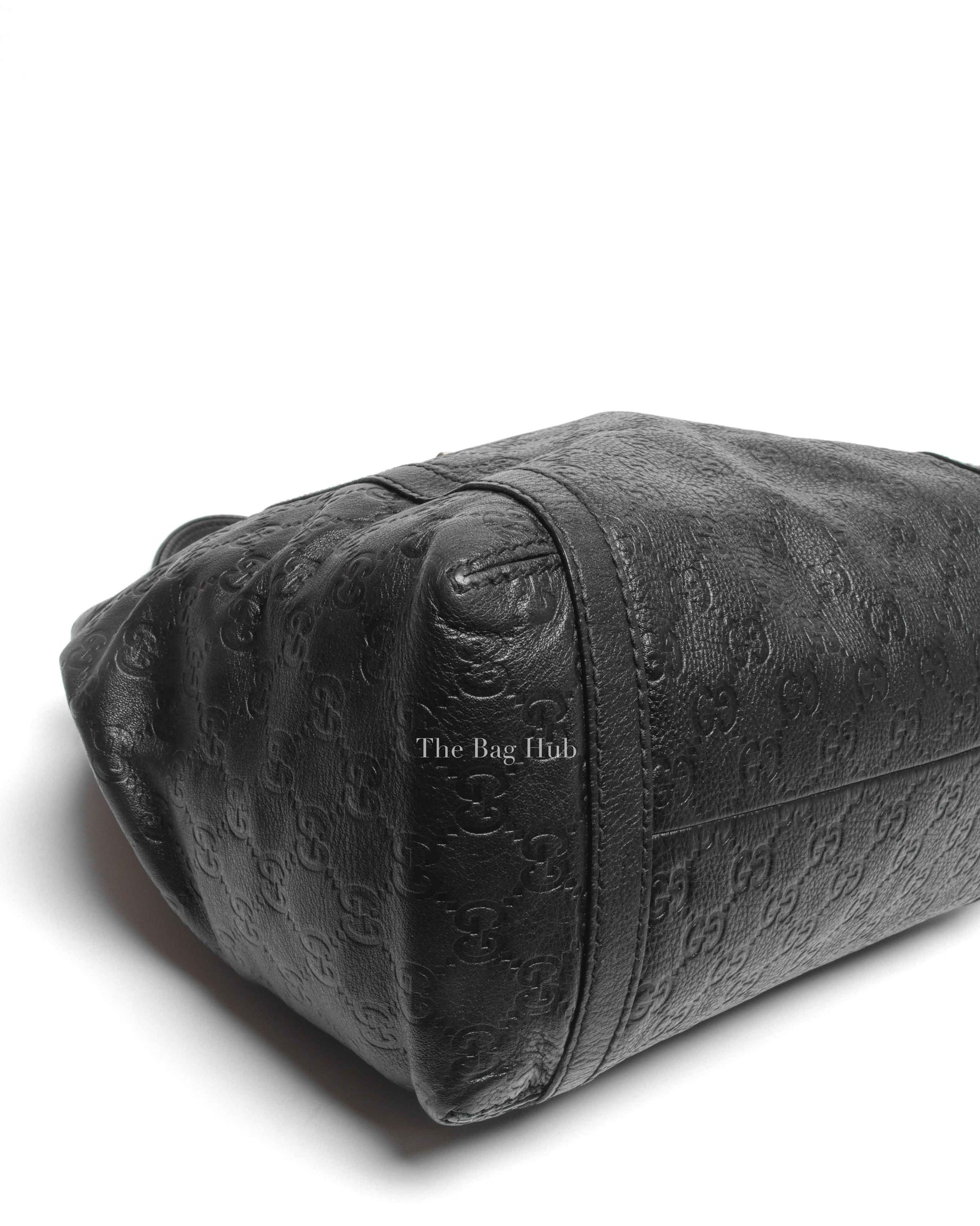 Gucci Black Guccissima New Ladies Web Tote Bag