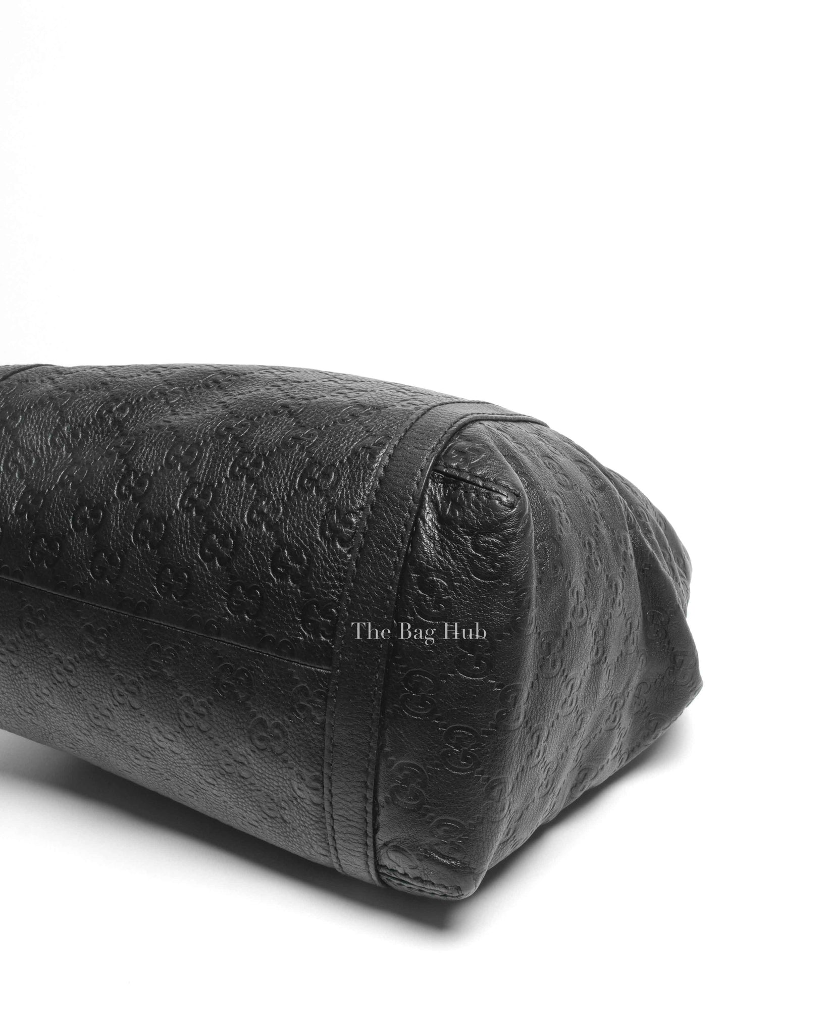 Gucci Black Guccissima New Ladies Web Tote Bag