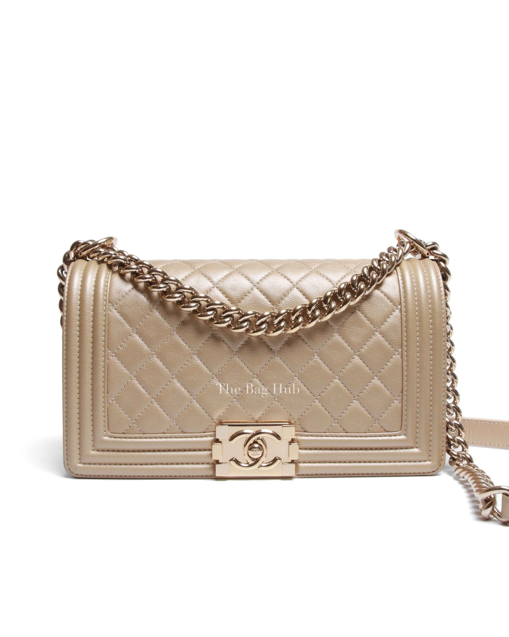 Chanel Golden Caviar Quilted Medium Le Boy Bag GHW