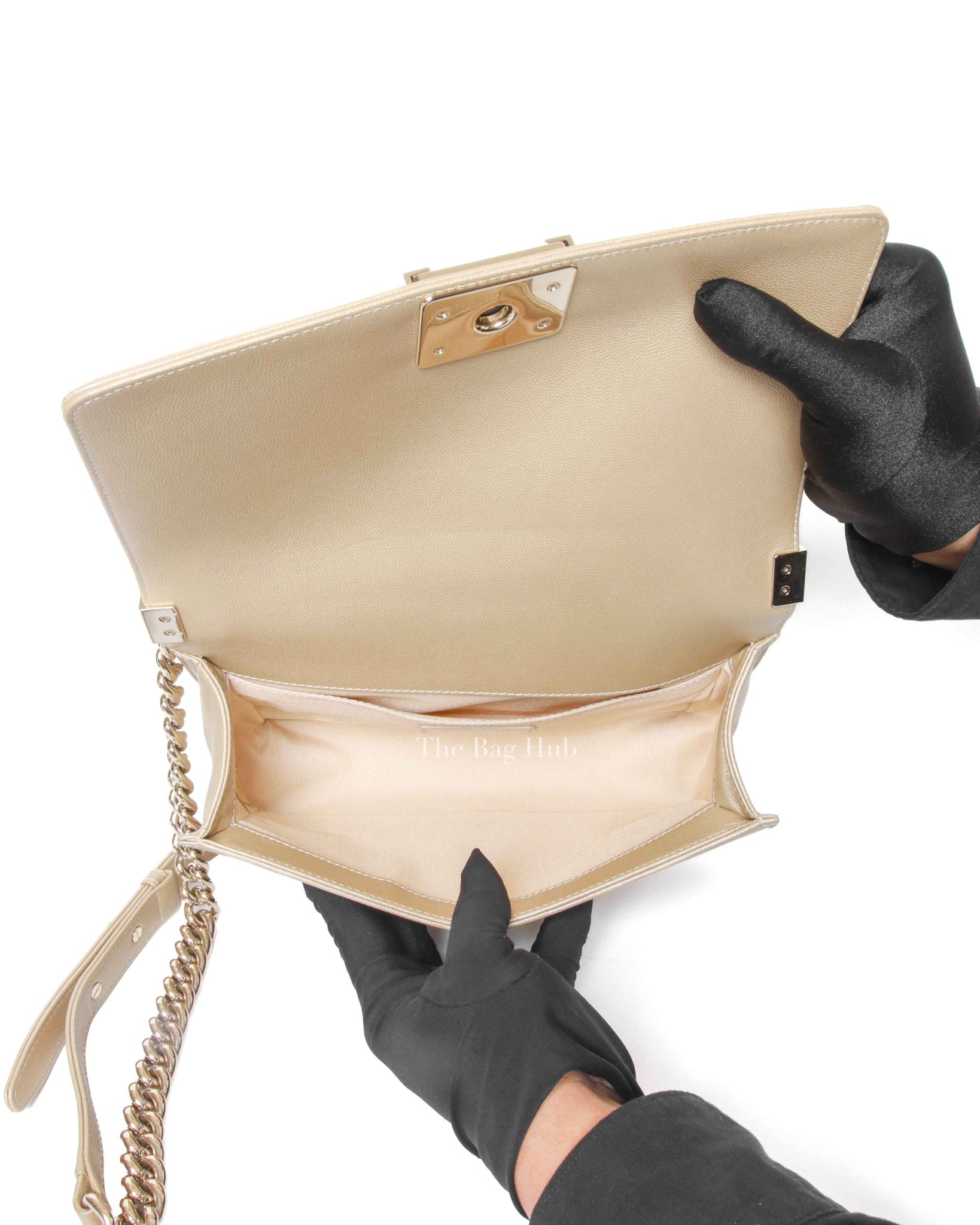 Chanel Golden Caviar Quilted Medium Le Boy Bag GHW