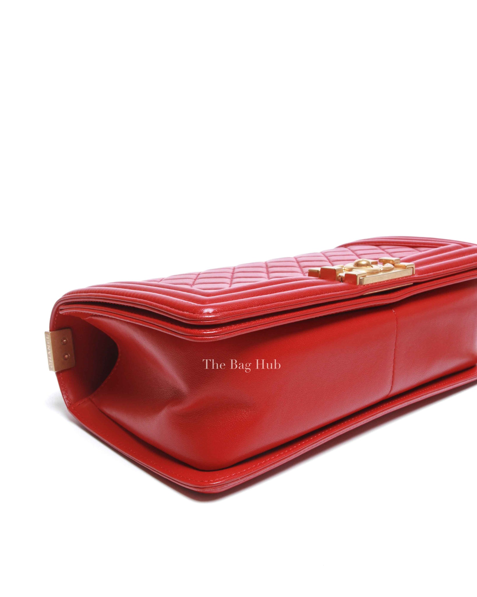 Chanel Red Calfskin Quilted Medium Le Boy Bag GHW