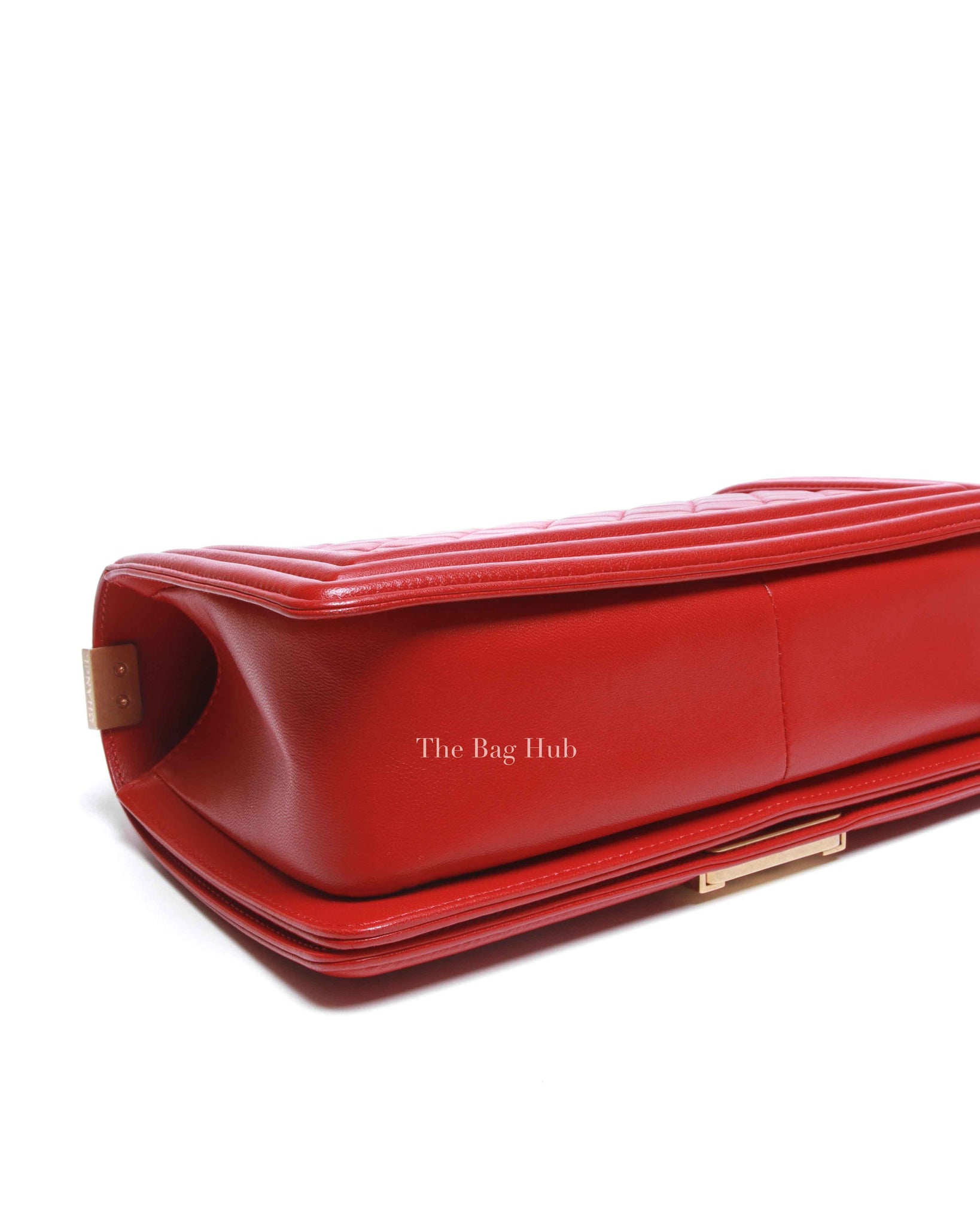 Chanel Red Calfskin Quilted Medium Le Boy Bag GHW