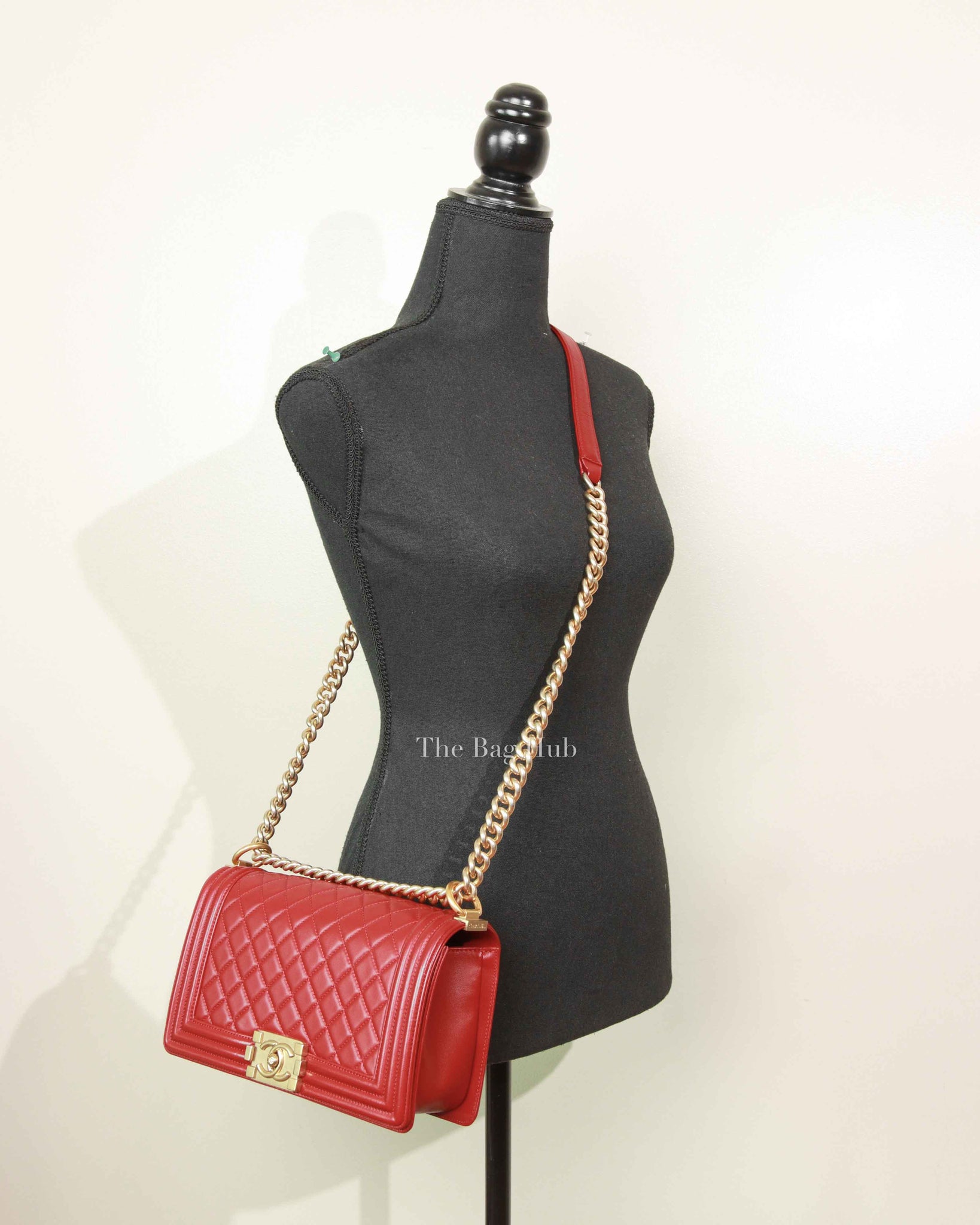 Chanel Red Calfskin Quilted Medium Le Boy Bag GHW