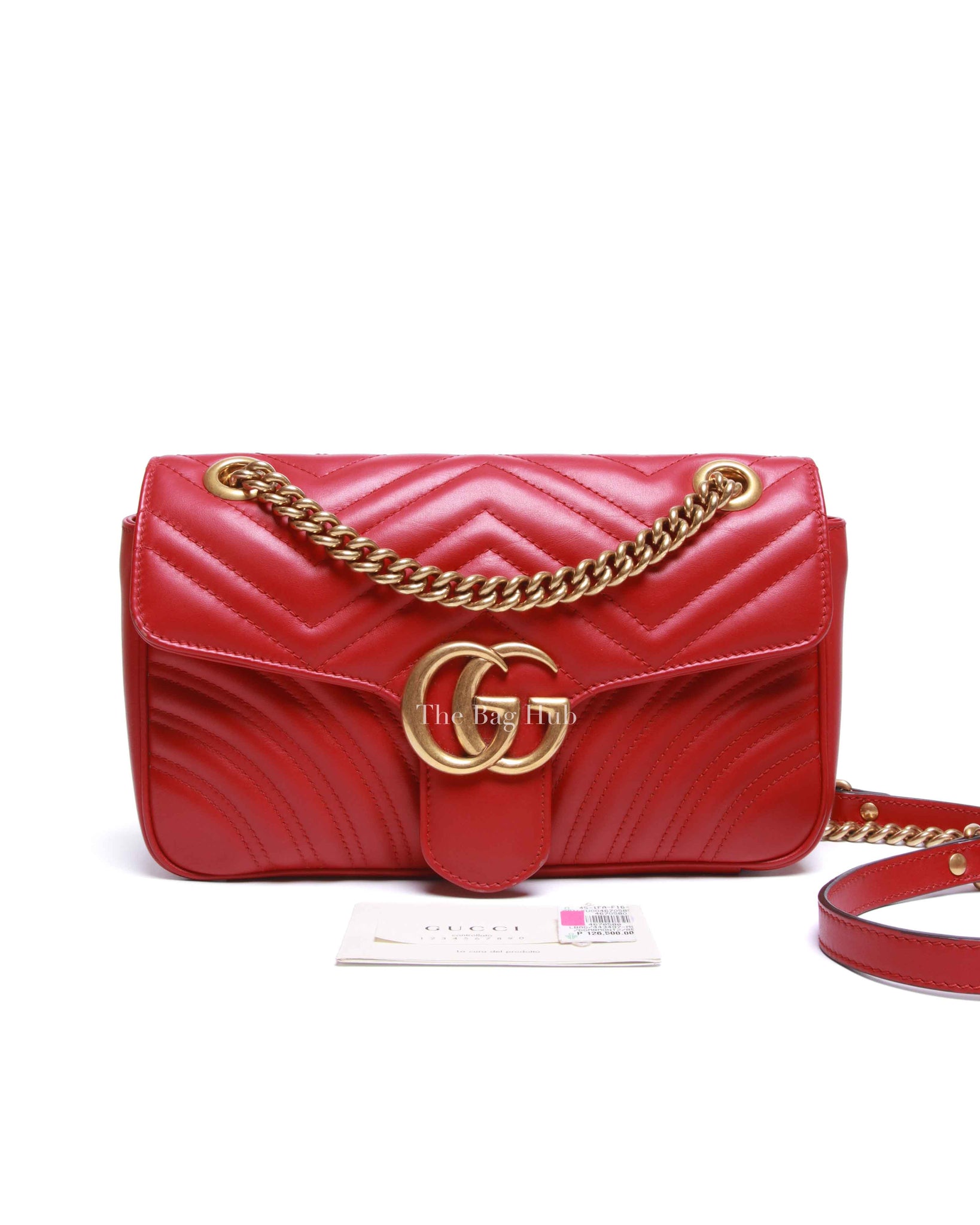 Gucci Red GG Marmont Leather Medium Shoulder Bag