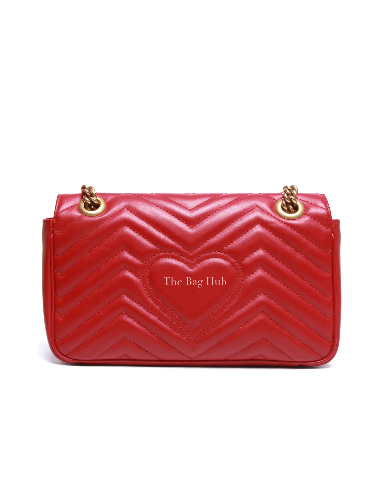 Gucci Red GG Marmont Leather Medium Shoulder Bag