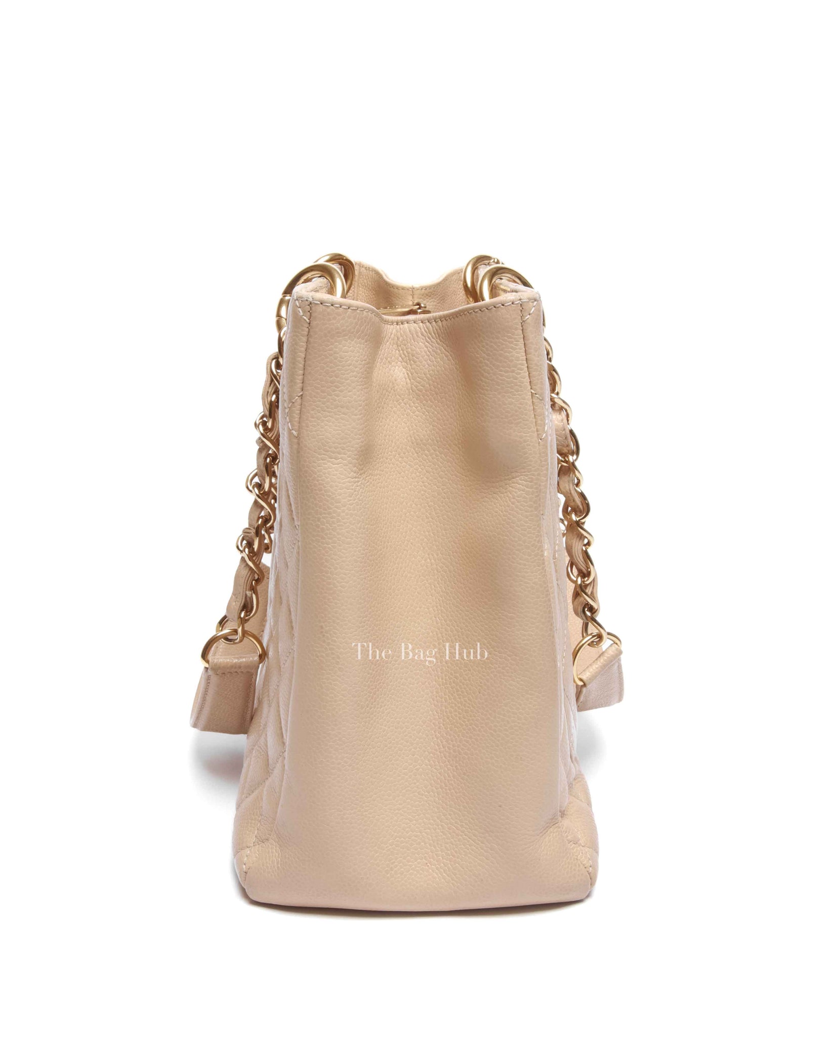 Chanel Beige Caviar Quilted Grand Shopping Tote Bag GHW