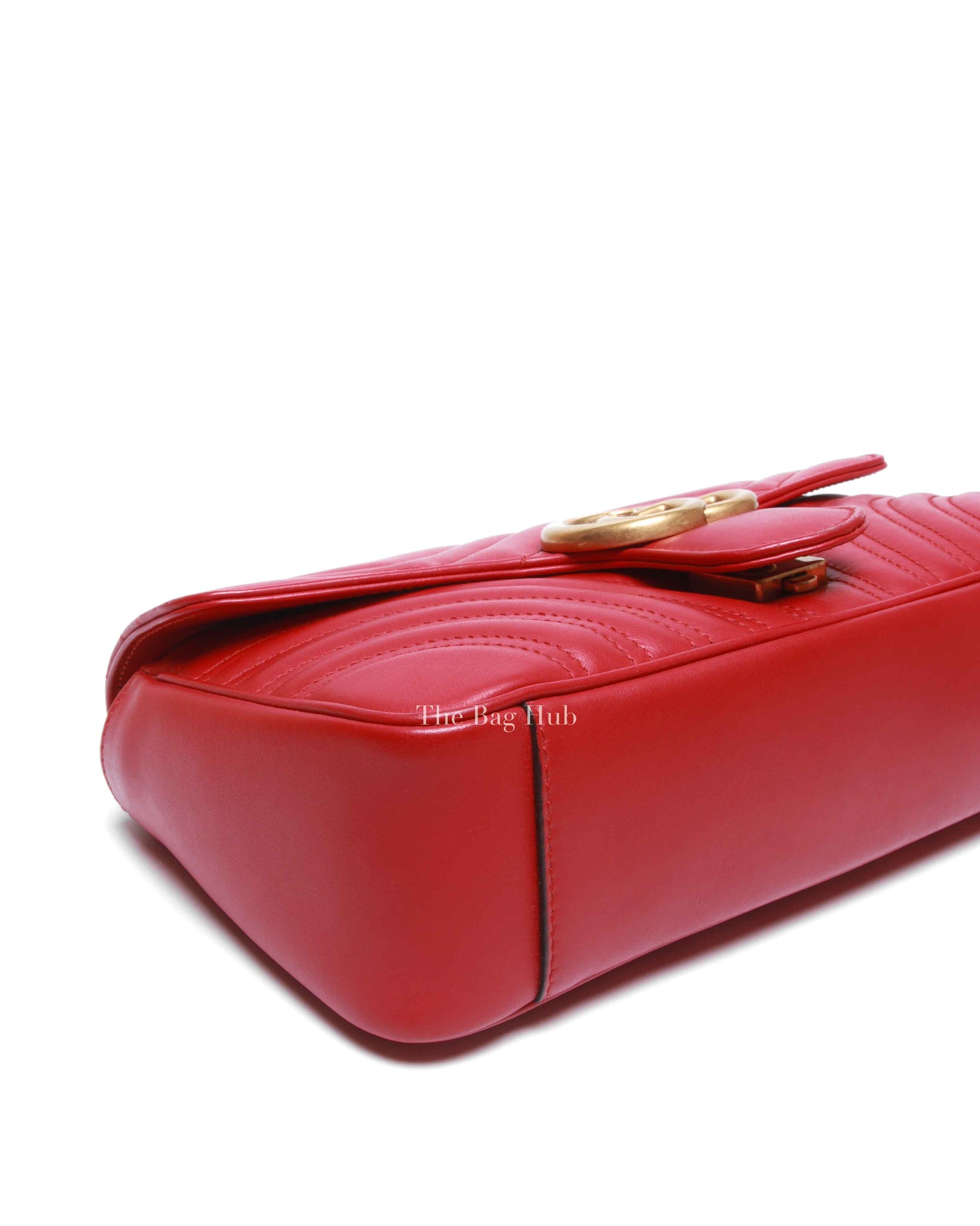 Gucci Red GG Marmont Leather Medium Shoulder Bag