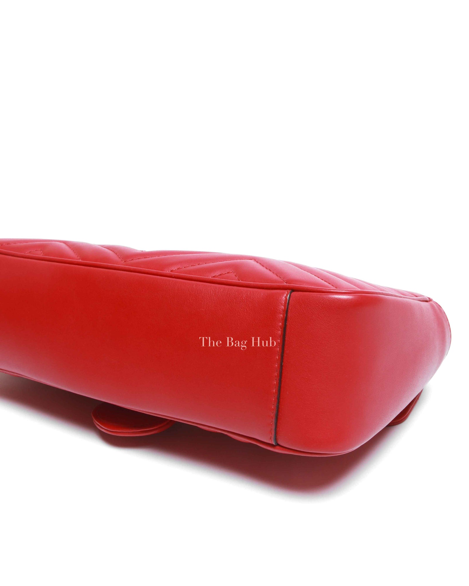 Gucci Red GG Marmont Leather Medium Shoulder Bag