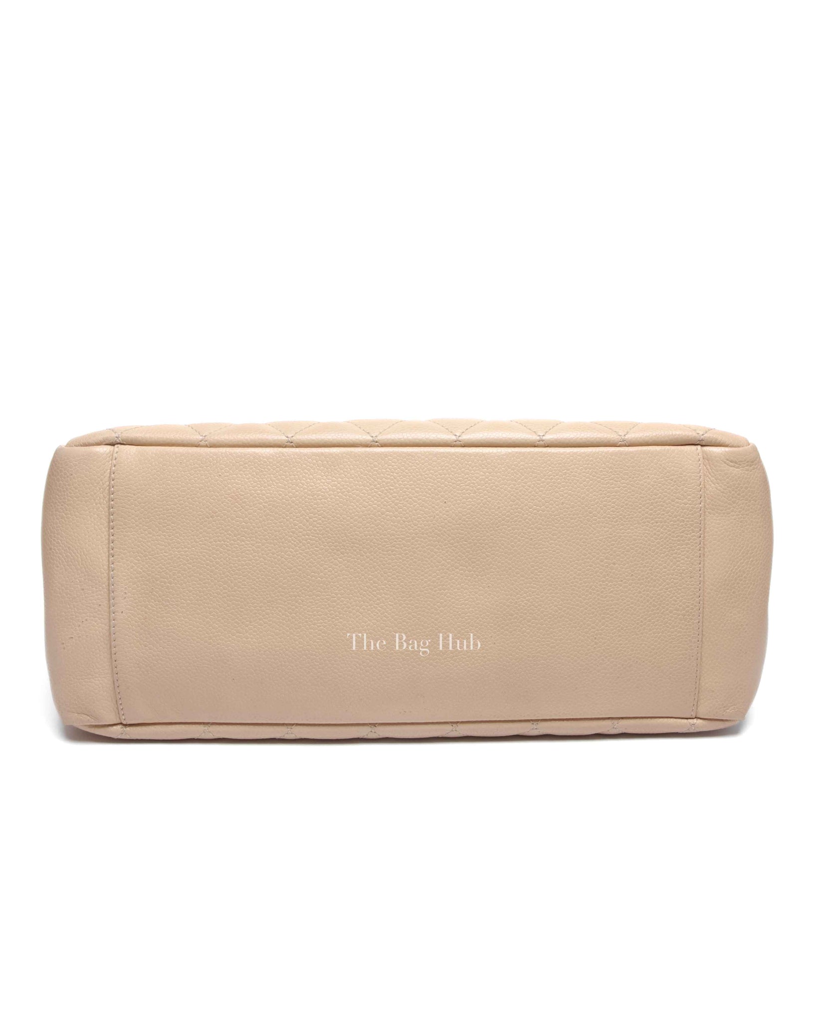 Chanel Beige Caviar Quilted Grand Shopping Tote Bag GHW