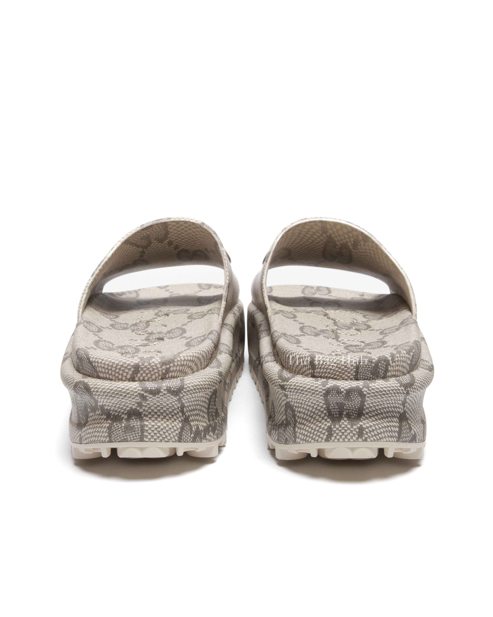 Gucci Beige Rubber Interlocking Sandals Size 38