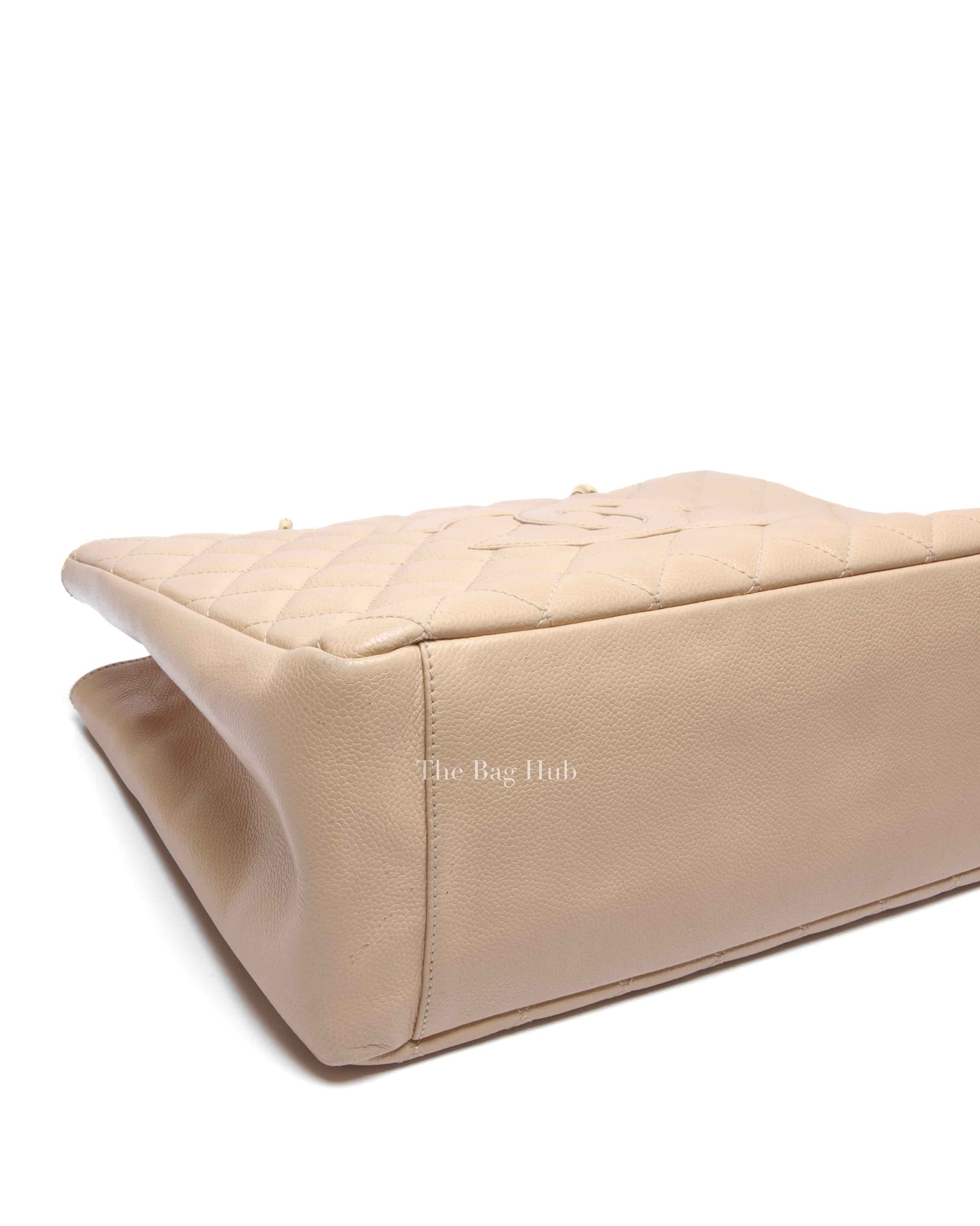 Chanel Beige Caviar Quilted Grand Shopping Tote Bag GHW