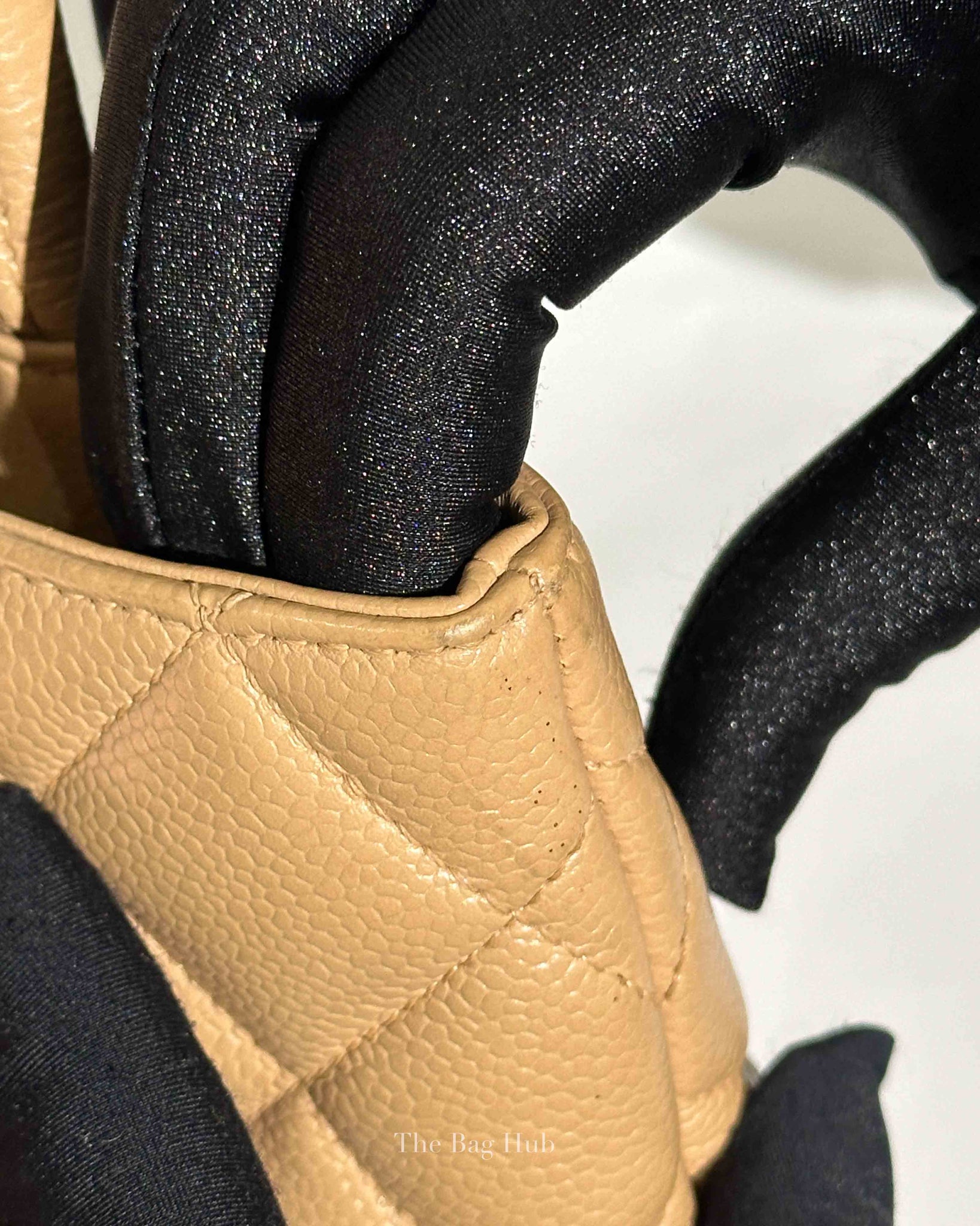 Chanel Beige Caviar Quilted Medallion Tote Bag GHW