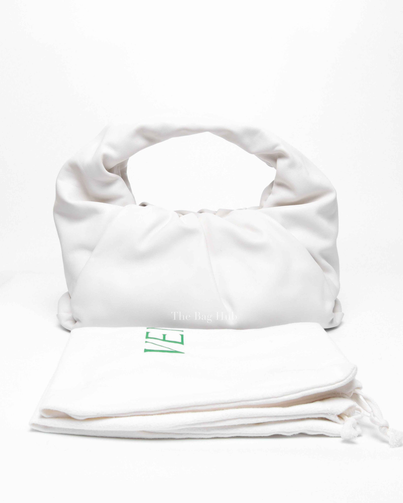 Bottega Veneta White Calfskin Leather The Pouch Shoulder Bag