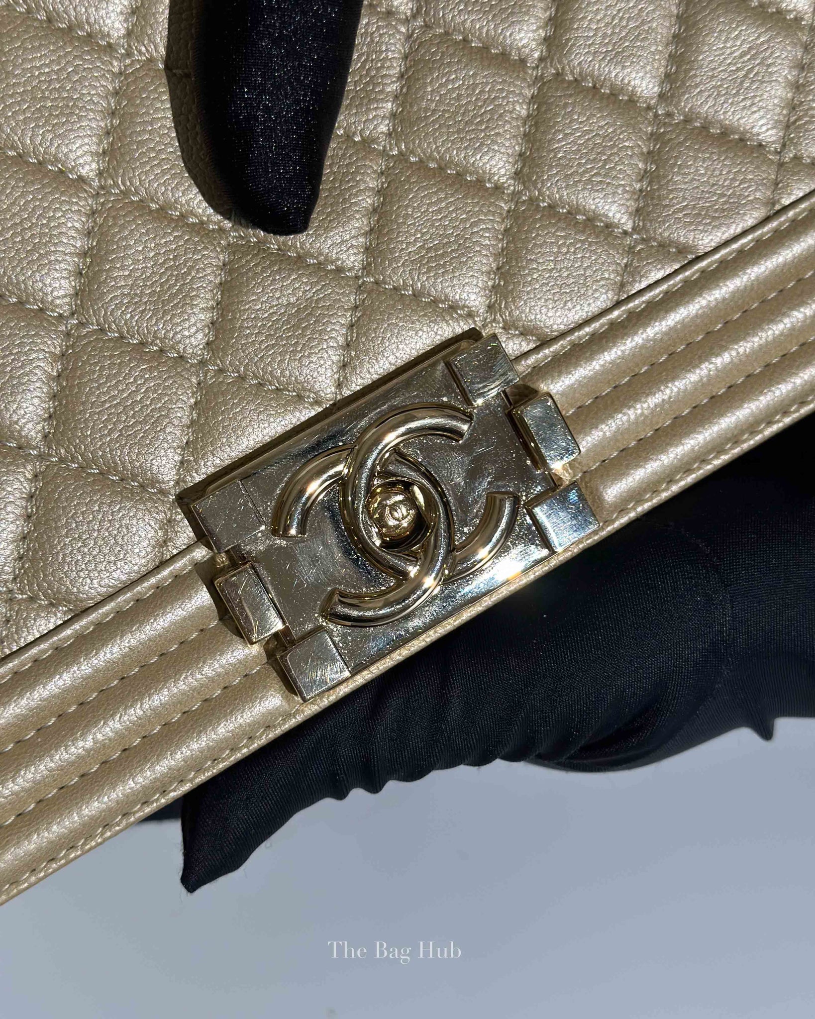 Chanel Golden Caviar Quilted Medium Le Boy Bag GHW