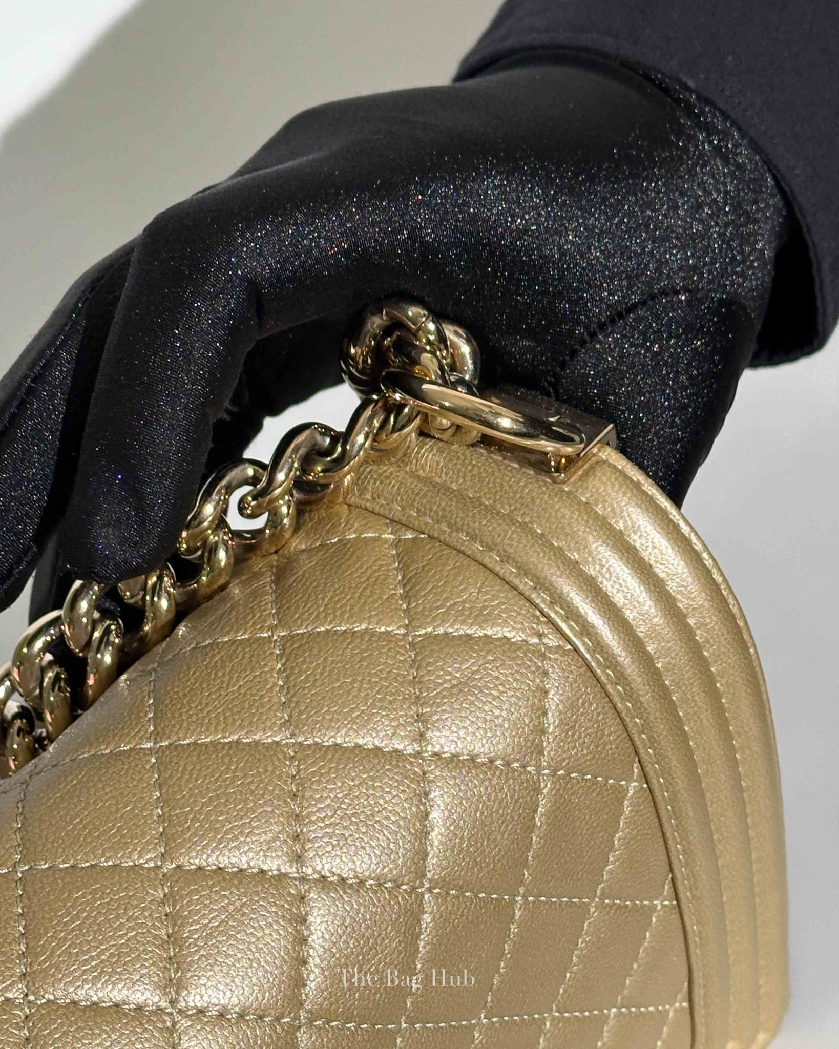 Chanel Golden Caviar Quilted Medium Le Boy Bag GHW