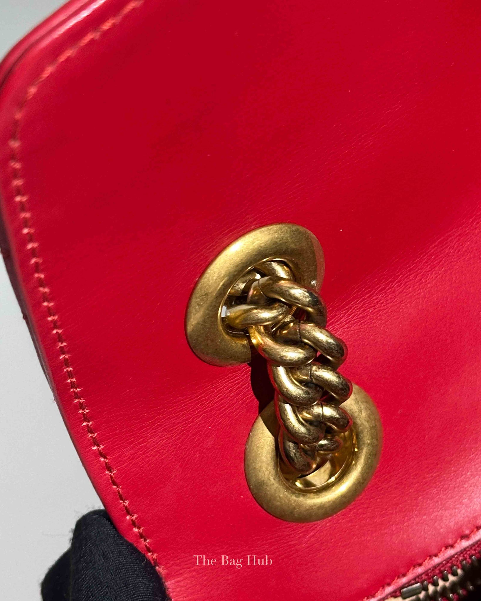 Gucci Red GG Marmont Leather Medium Shoulder Bag