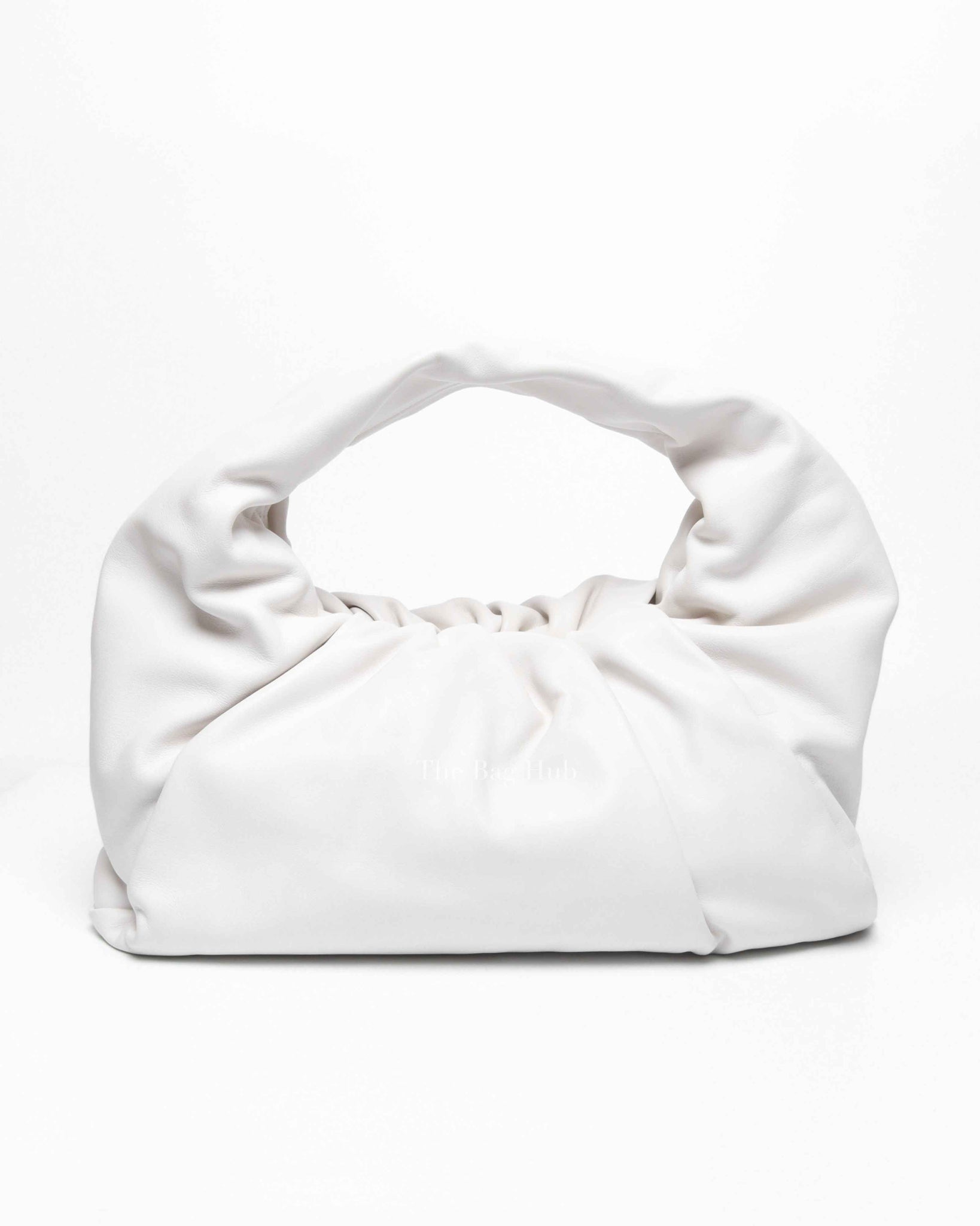 Bottega Veneta White Calfskin Leather The Pouch Shoulder Bag