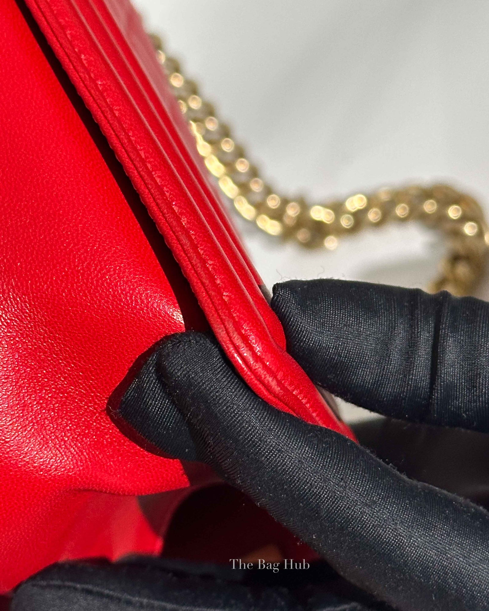 Chanel Red Calfskin Quilted Medium Le Boy Bag GHW