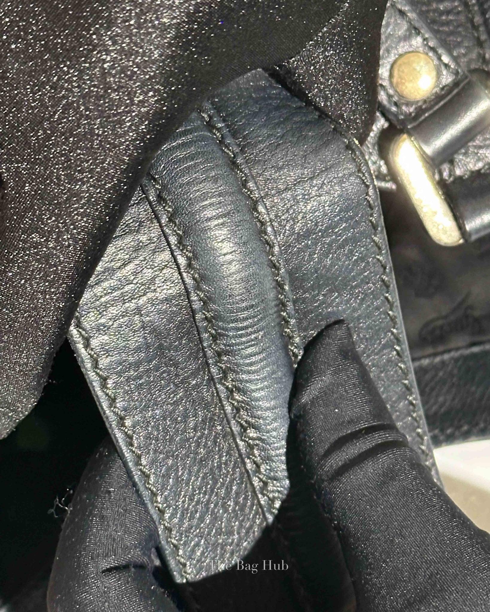 Gucci Black Guccissima New Ladies Web Tote Bag