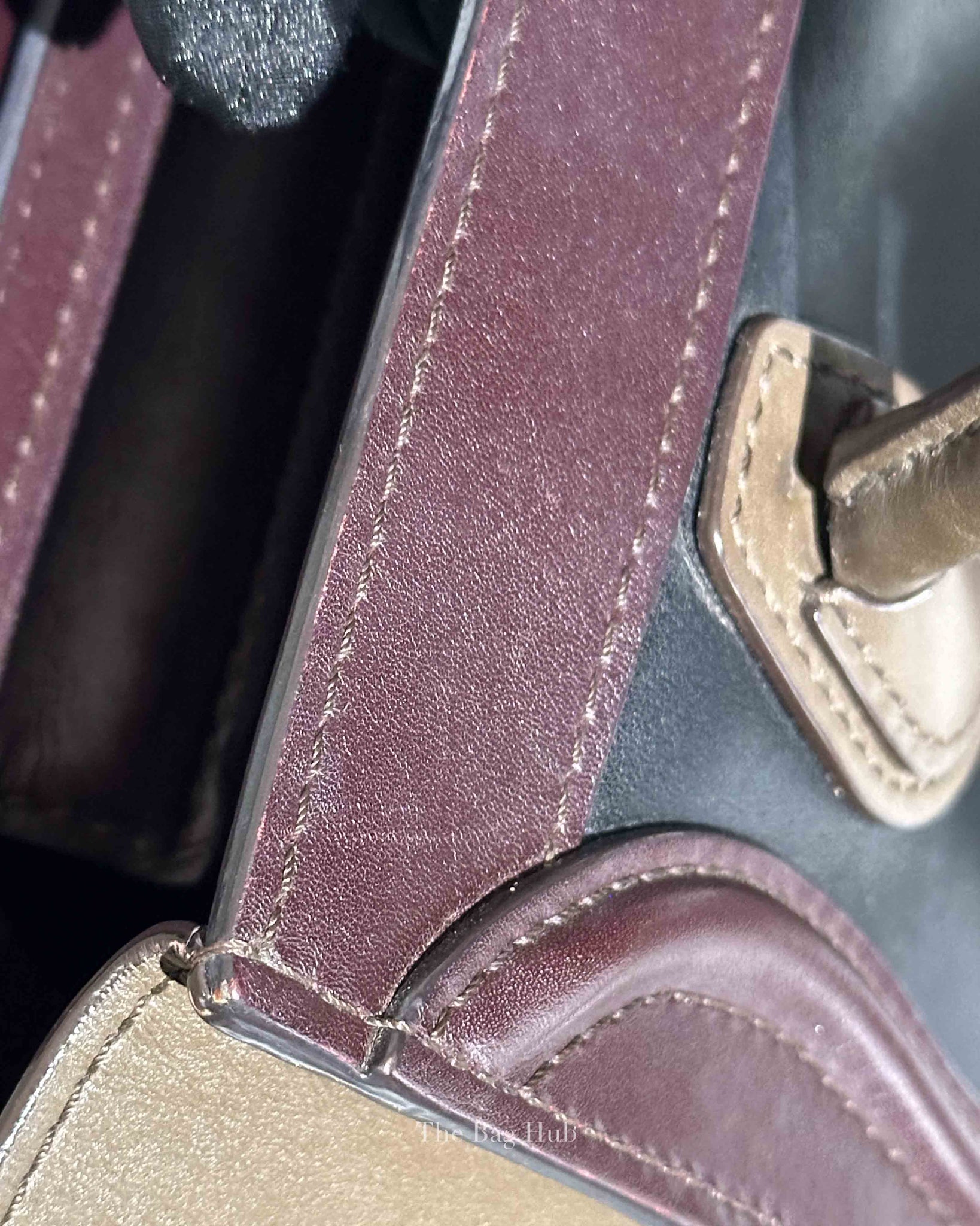 Celine Tricolor Leather Nano Luggage Tote Bag