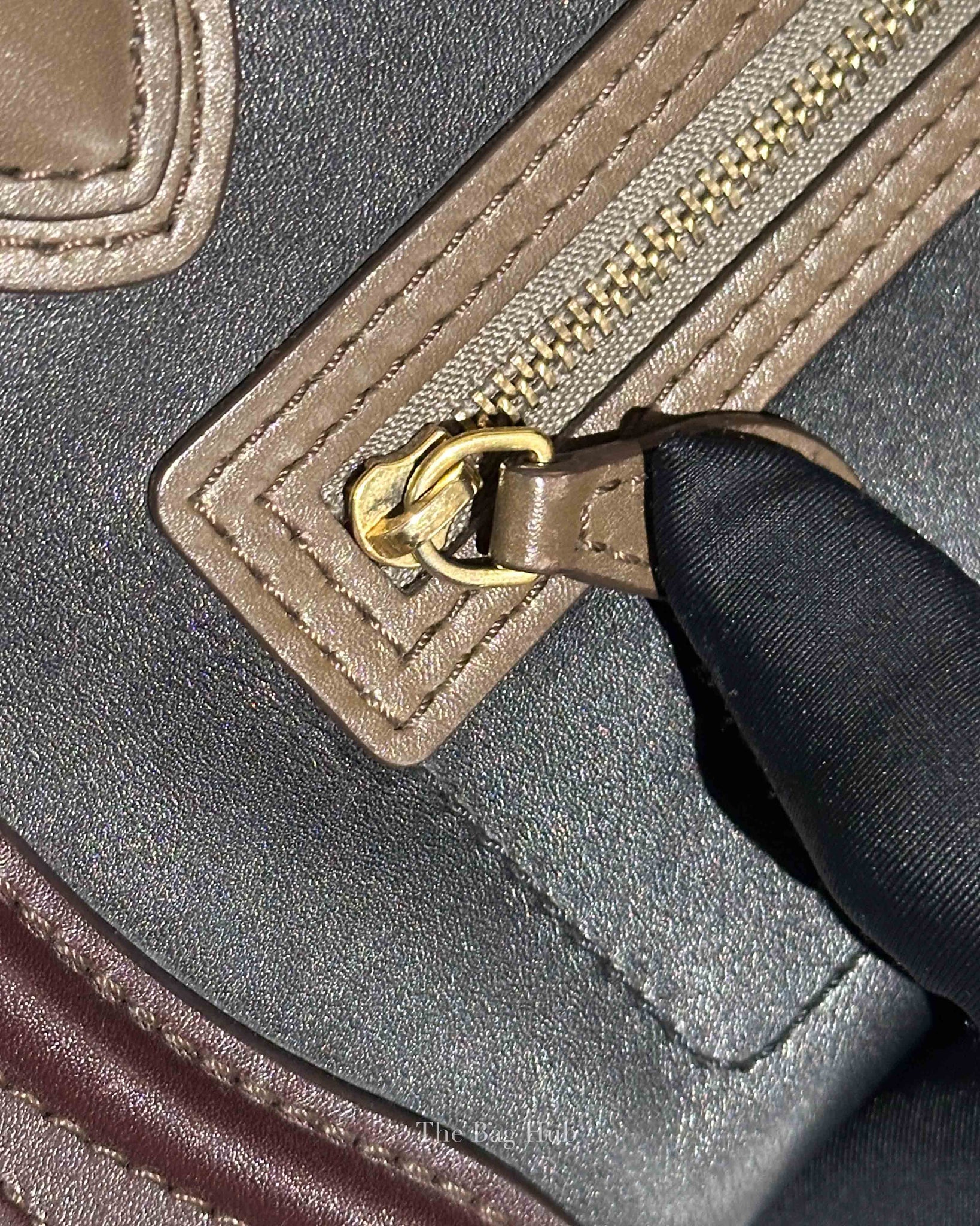 Celine Tricolor Leather Nano Luggage Tote Bag