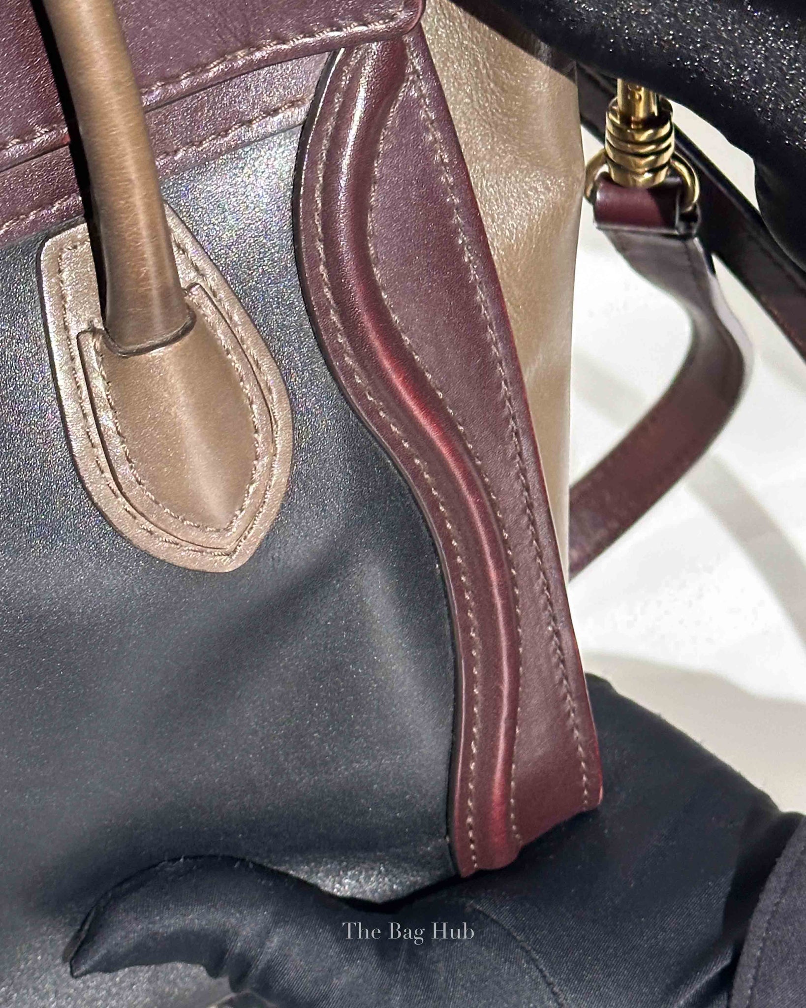 Celine Tricolor Leather Nano Luggage Tote Bag