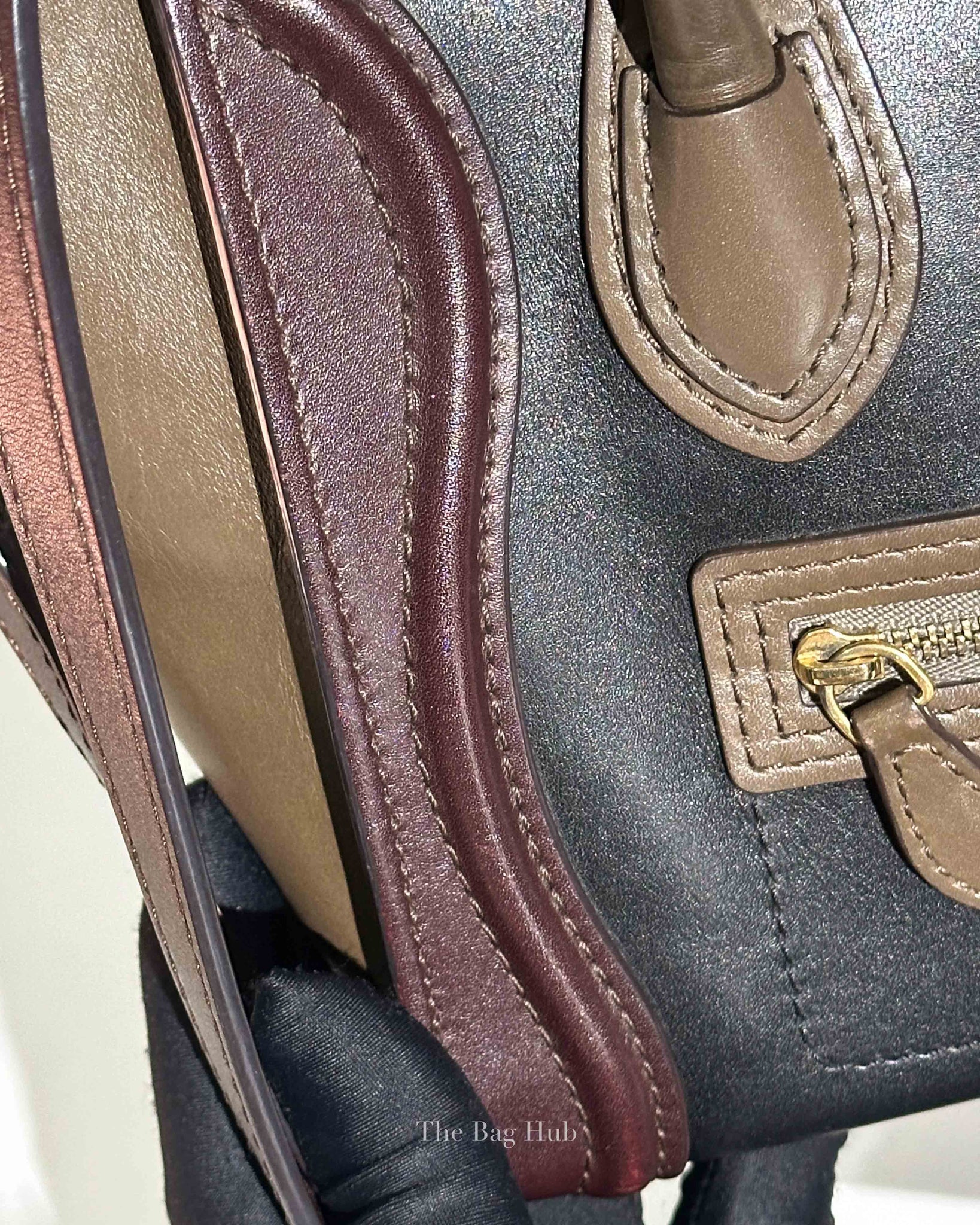 Celine Tricolor Leather Nano Luggage Tote Bag