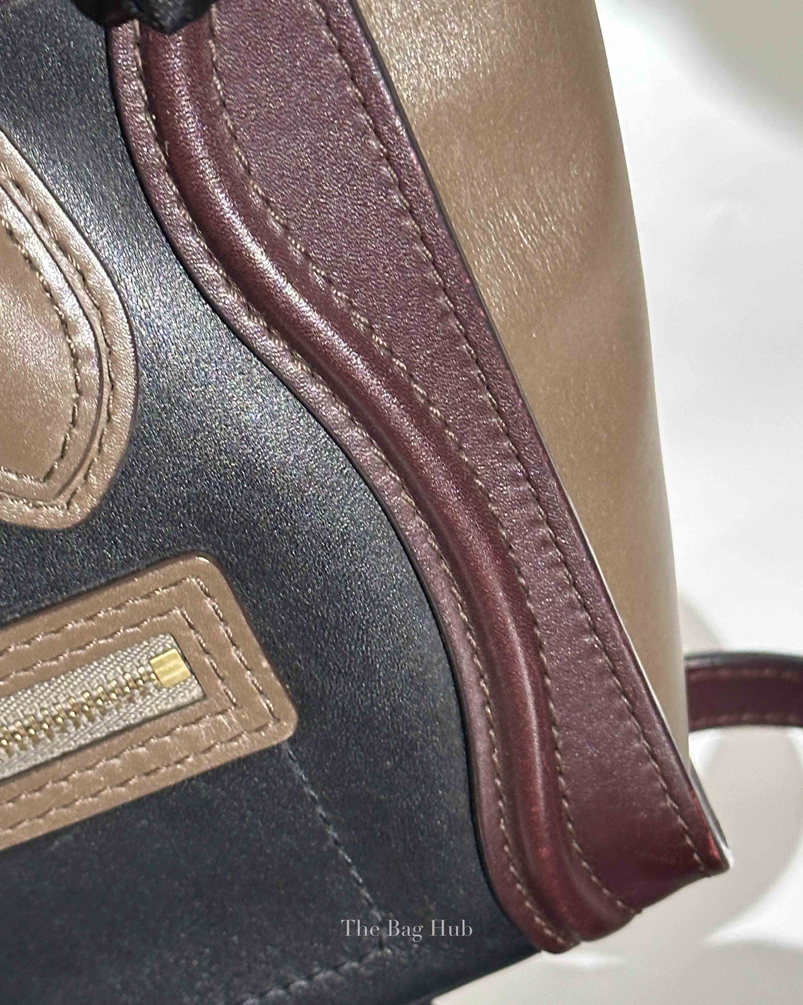 Celine Tricolor Leather Nano Luggage Tote Bag