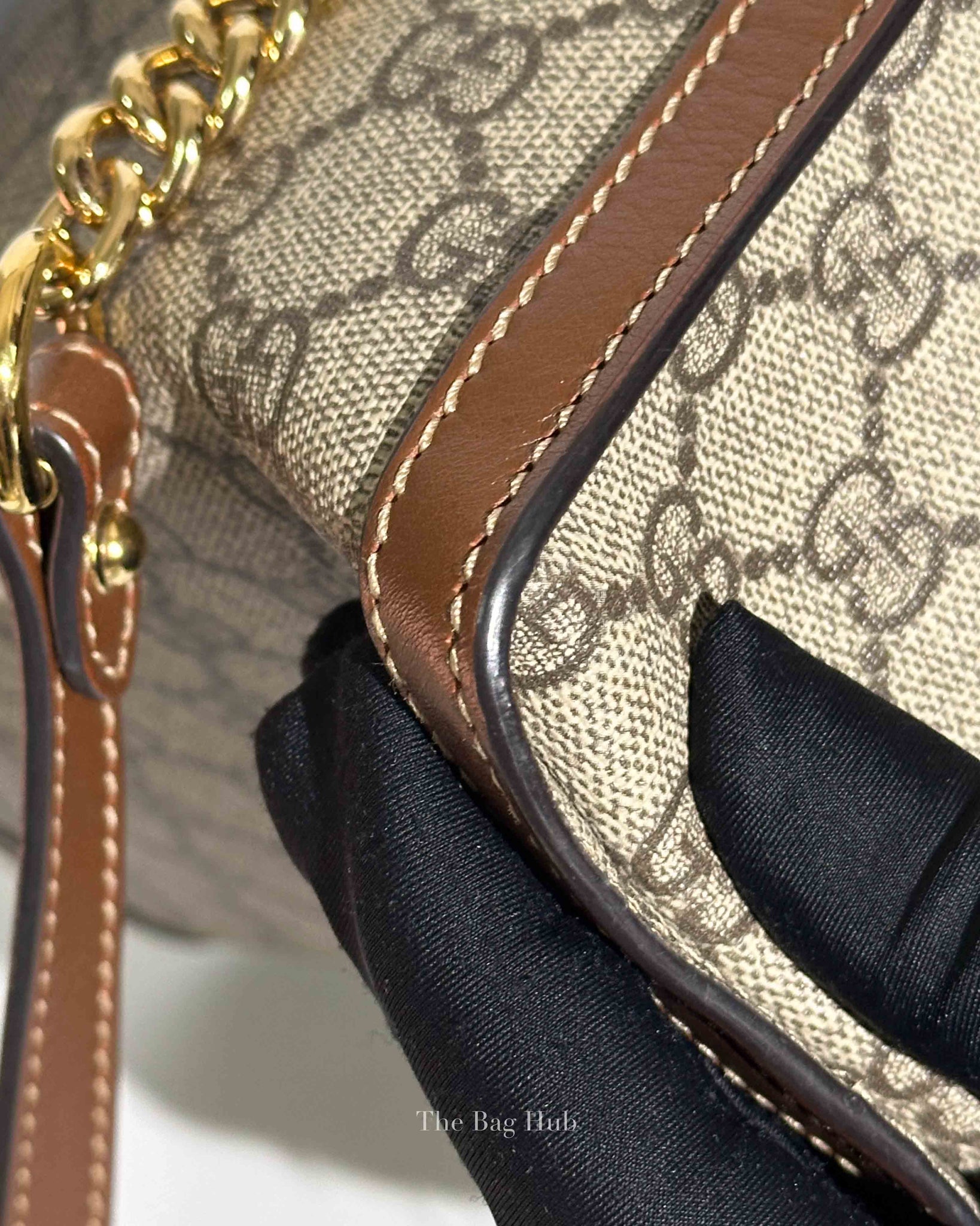 Gucci Beige/Ebony Canvas GG Supreme Padlock Medium Tote Bag