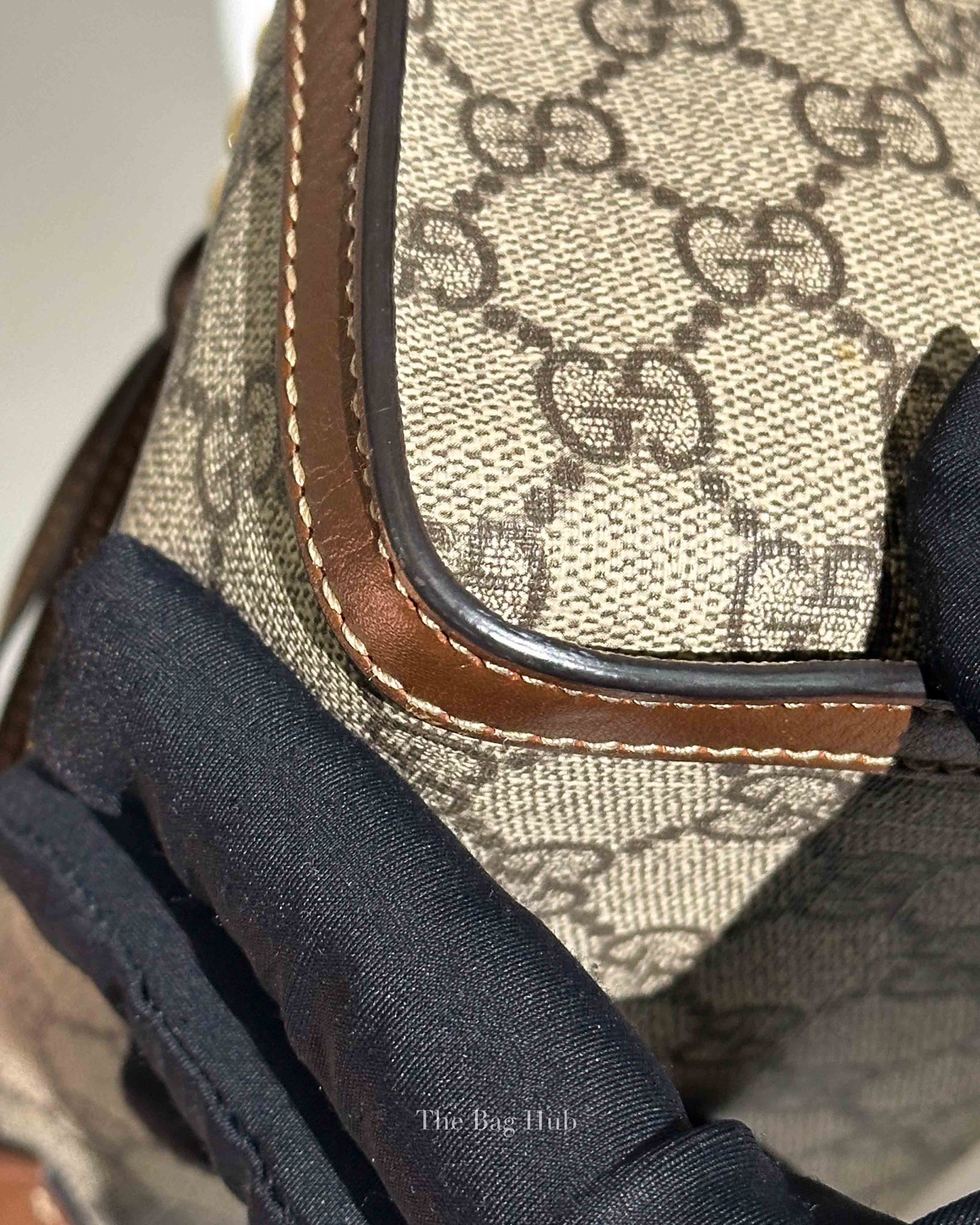 Gucci Beige/Ebony Canvas GG Supreme Padlock Medium Tote Bag