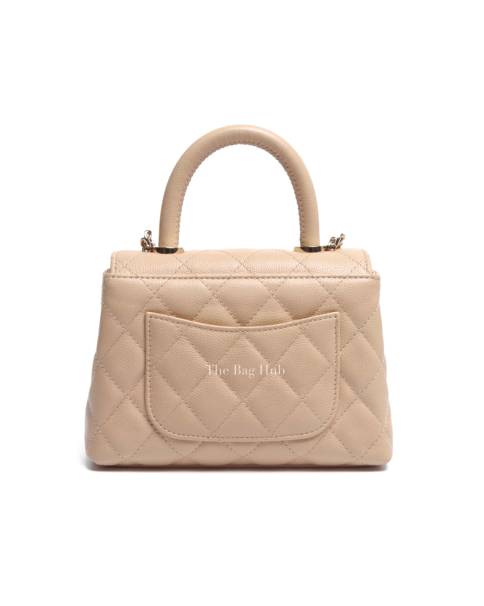 Chanel Beige Caviar Quilted Extra Mini Coco Handle Bag