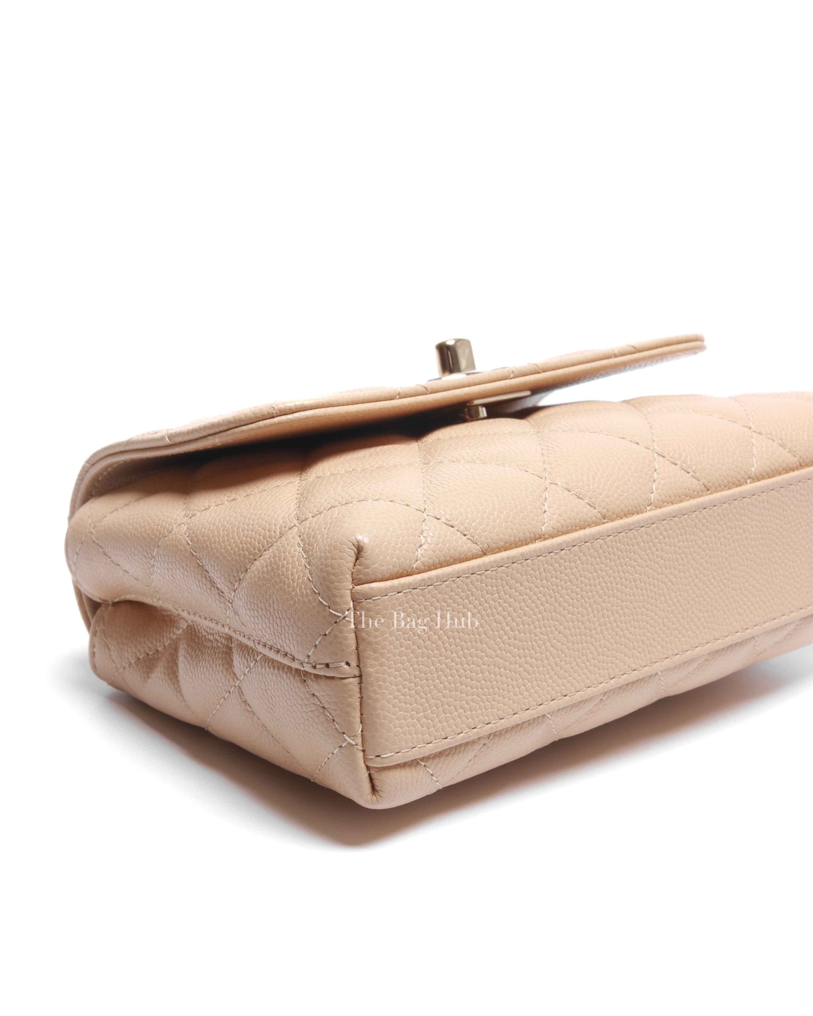 Chanel Beige Caviar Quilted Extra Mini Coco Handle Bag